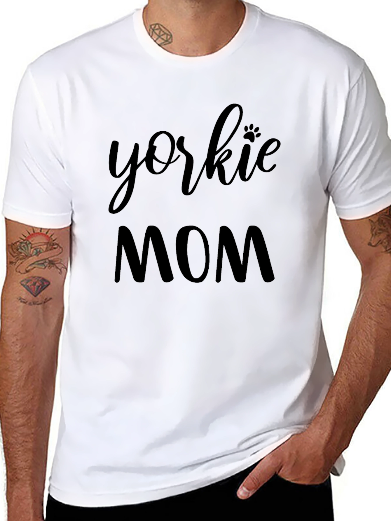 Yorkie Mom Black T-Shirt