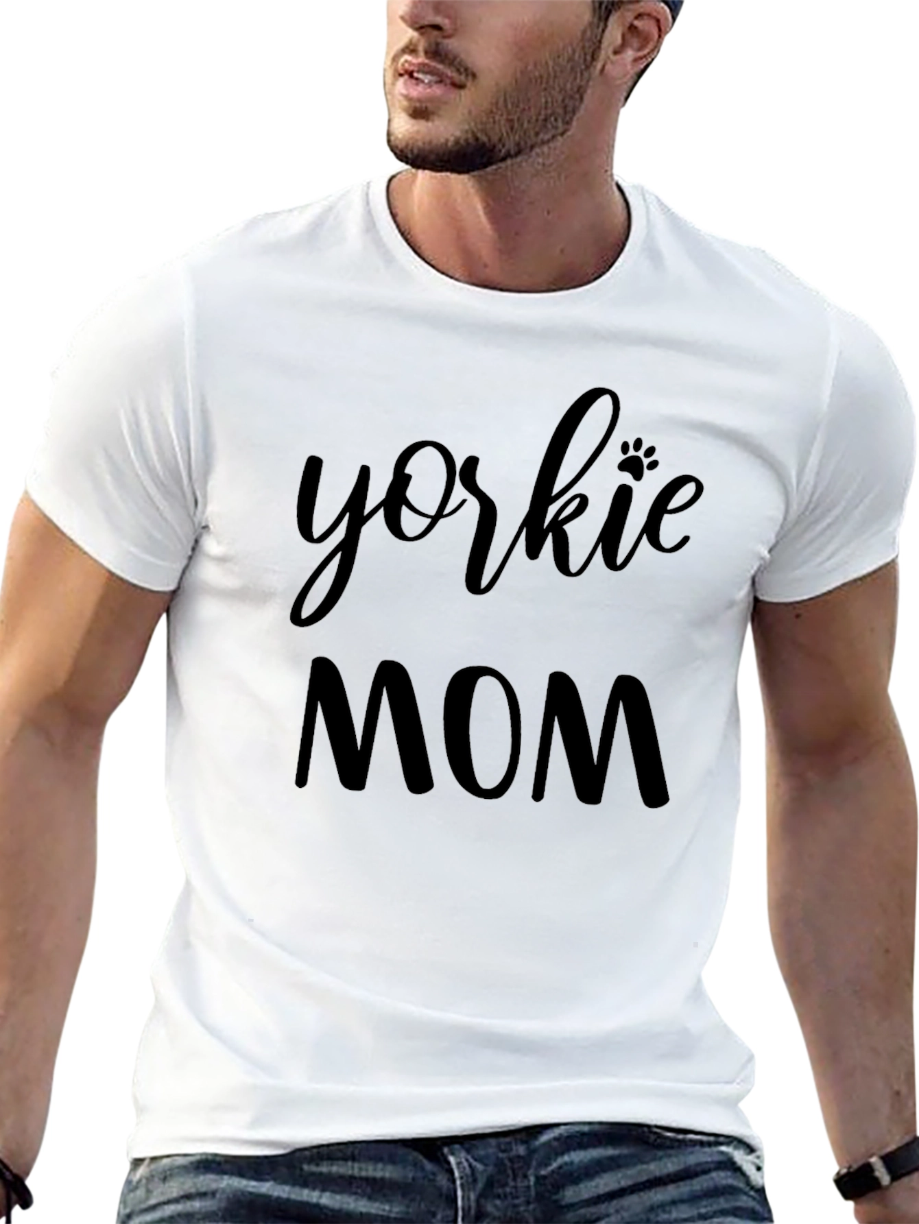 Yorkie Mom Black T-Shirt