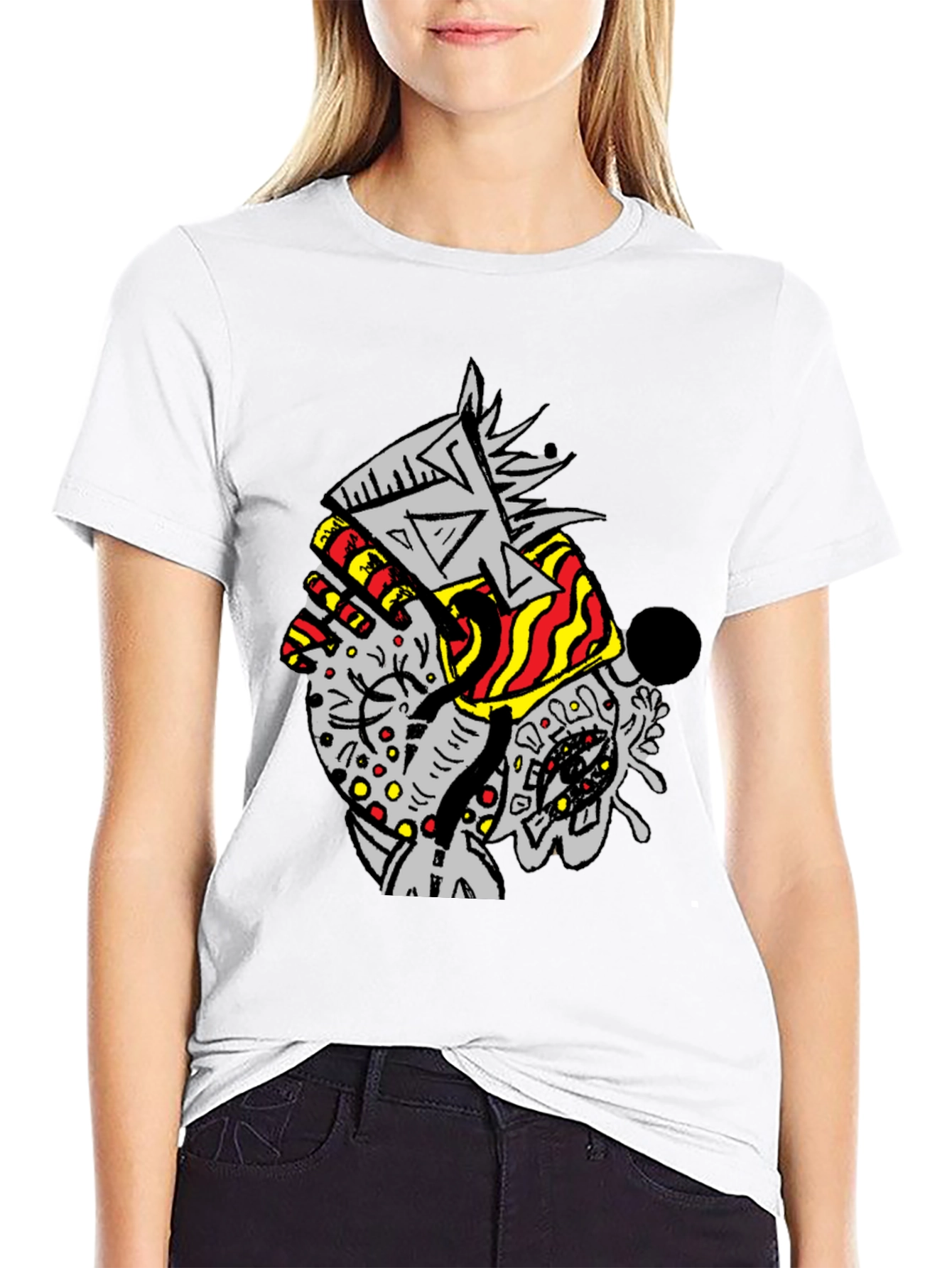 Abstract Graphic Print Black T-Shirt for Men