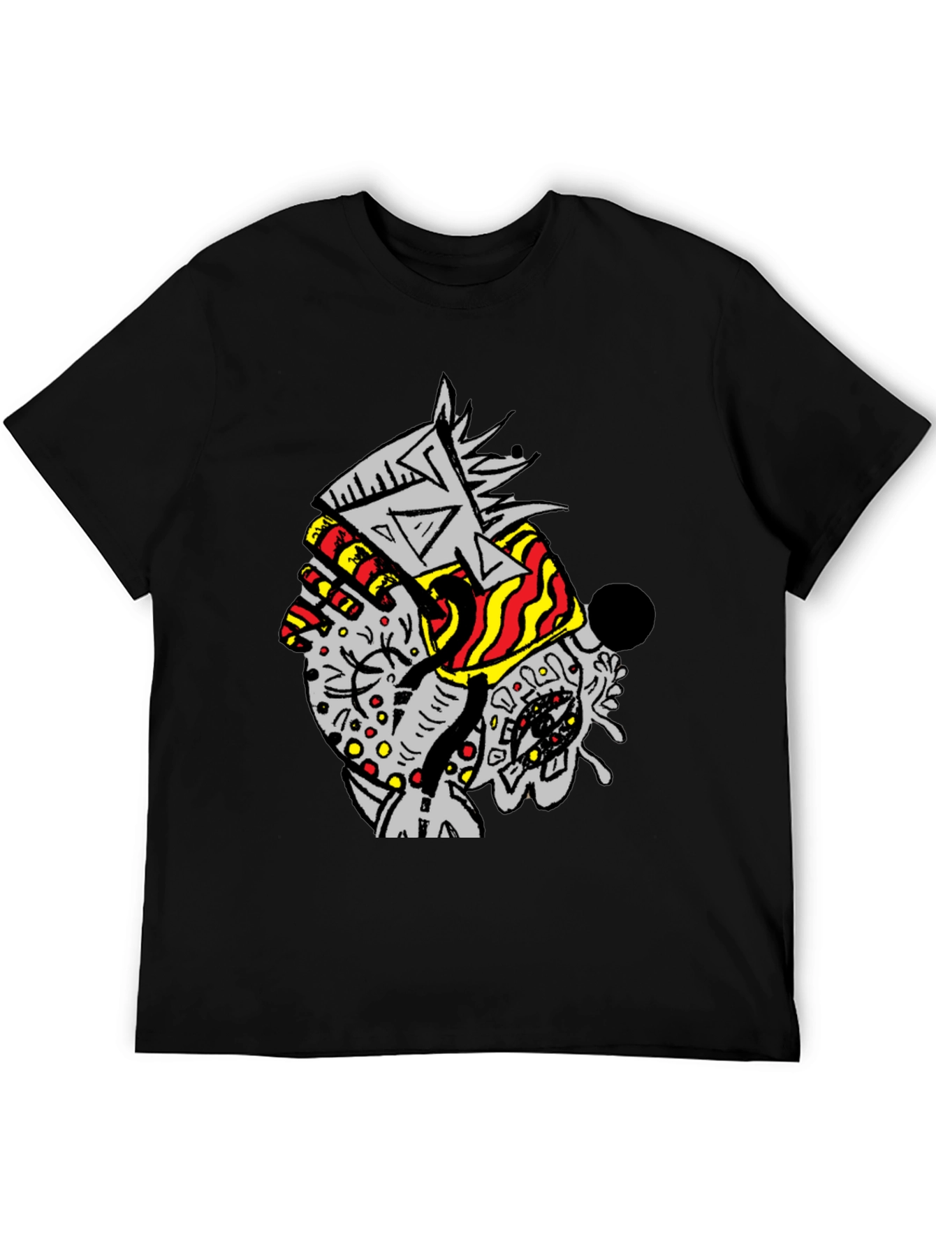 Abstract Graphic Print Black T-Shirt for Men