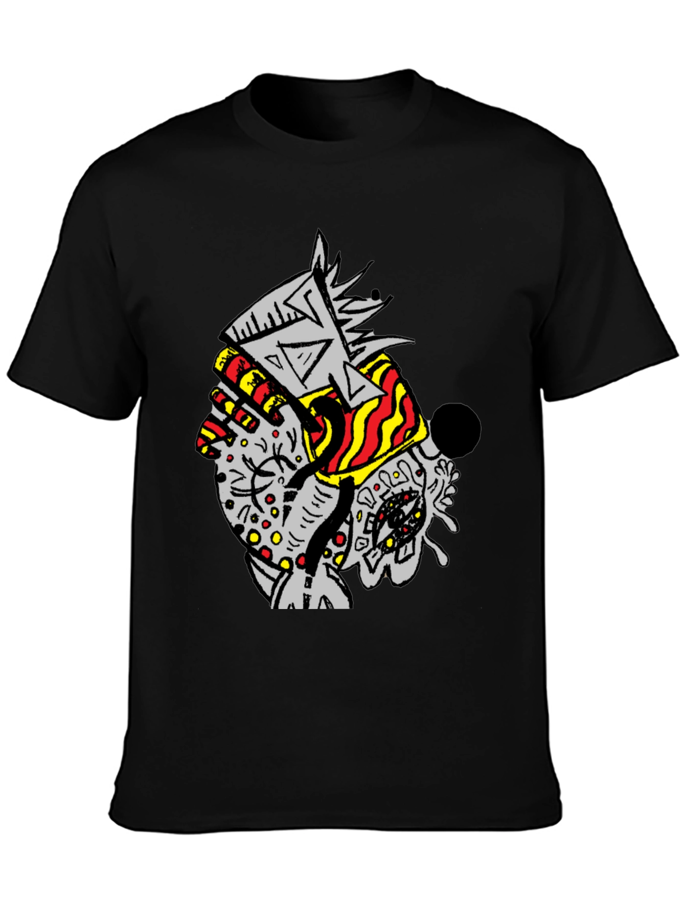 Abstract Graphic Print Black T-Shirt for Men