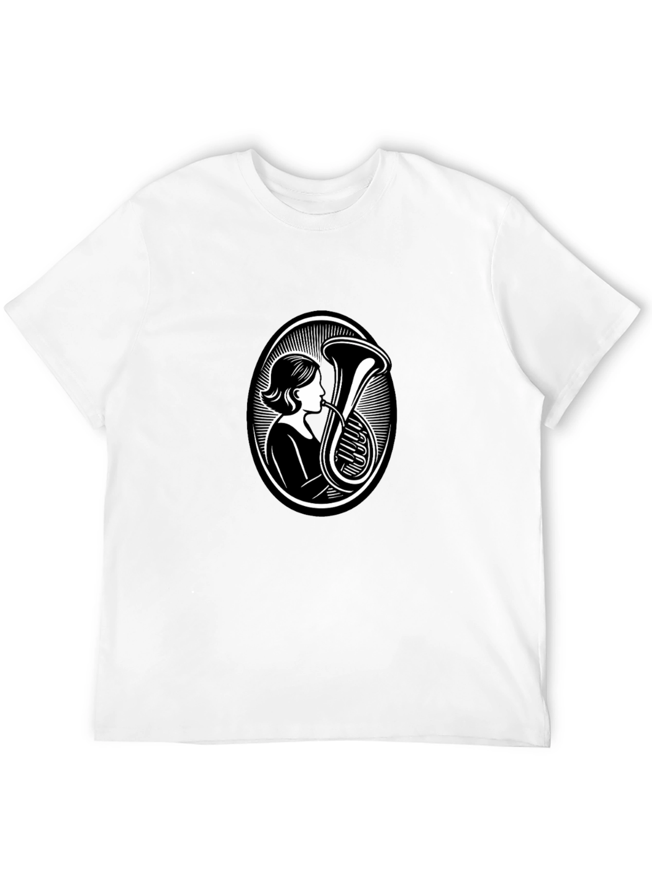Tuba Player Black T-Shirt - Music Lover Apparel