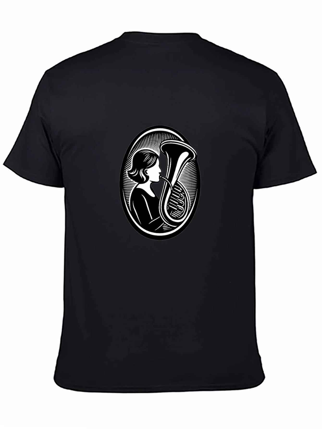 Tuba Player Black T-Shirt - Music Lover Apparel