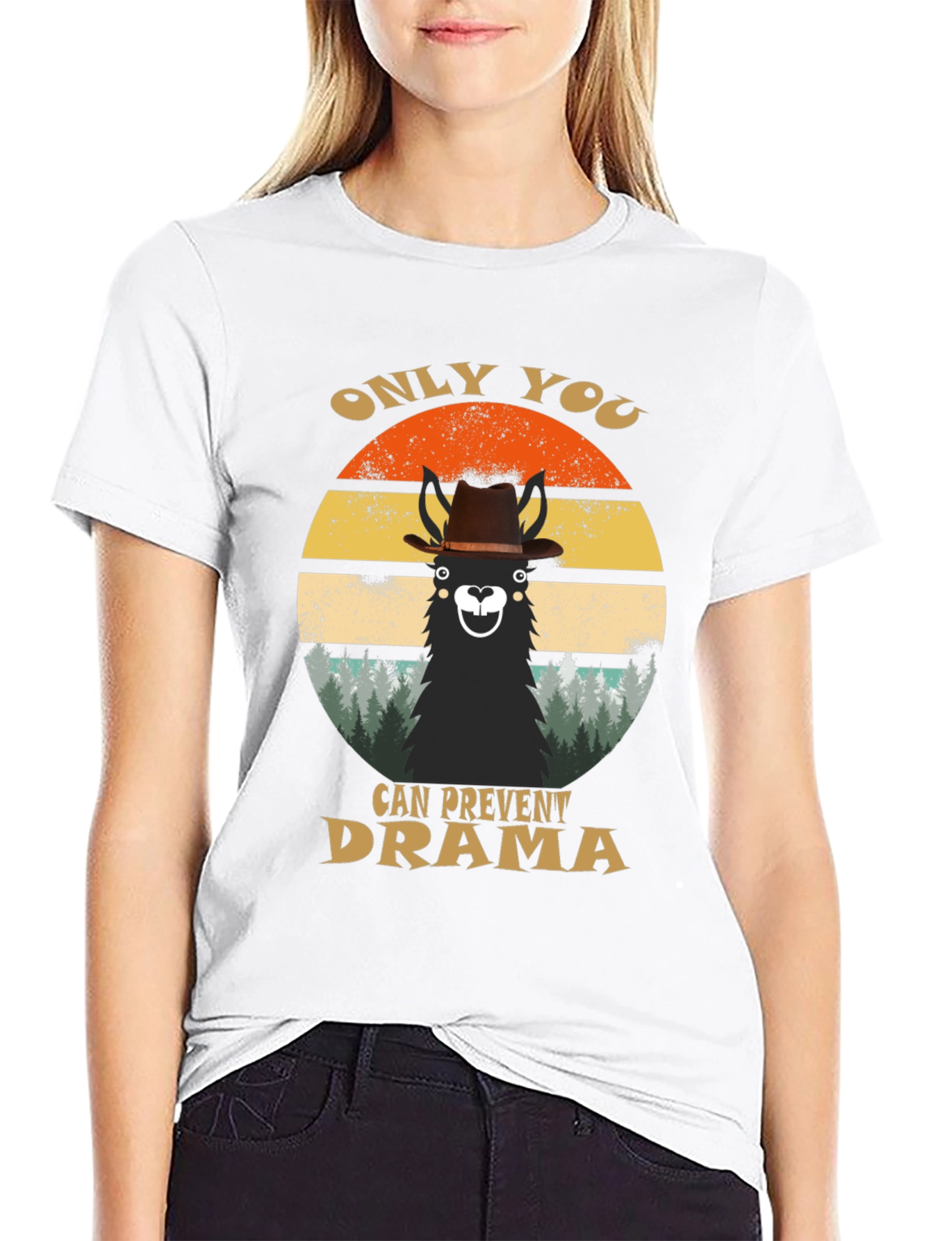 Only You Can Prevent Drama Llama Graphic T-Shirt