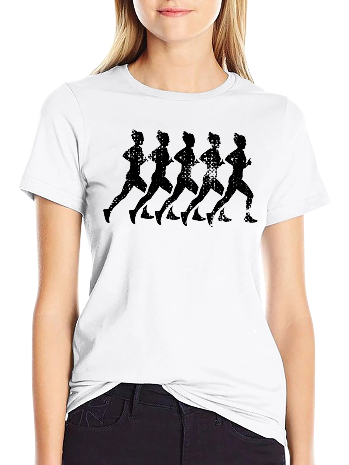 Runner Silhouette Graphic Tee - Black Unisex T-Shirt