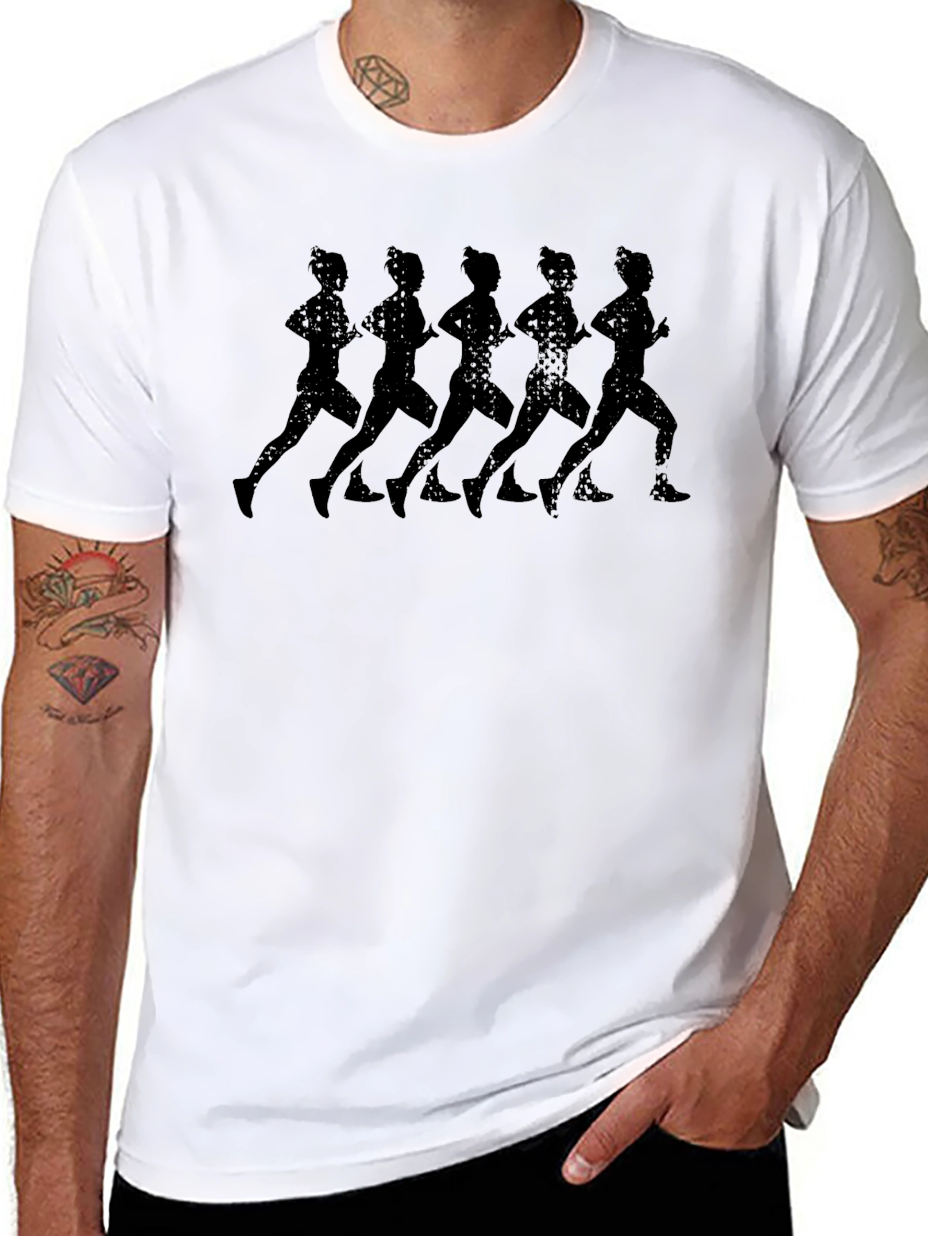 Runner Silhouette Graphic Tee - Black Unisex T-Shirt