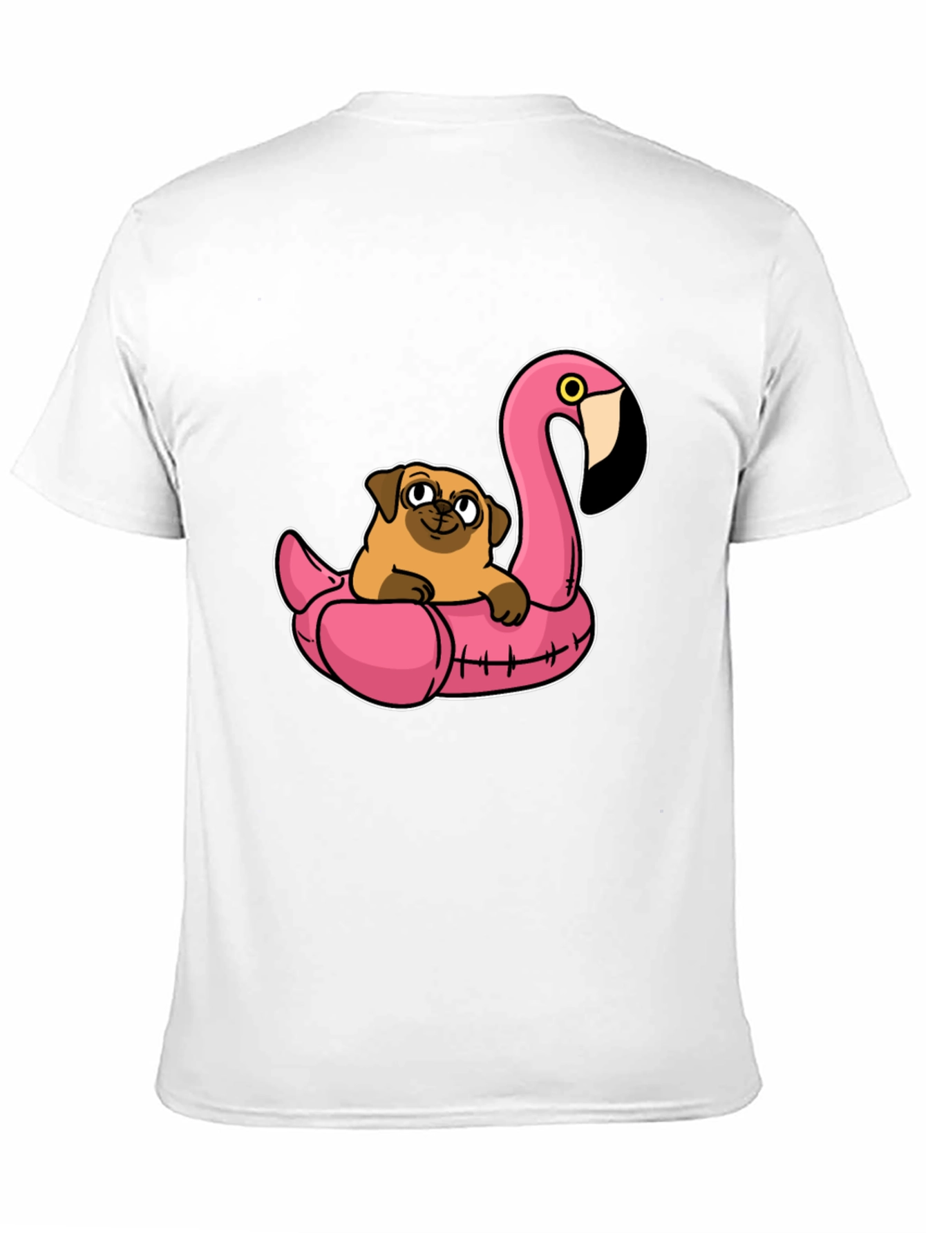Pug on Flamingo Float T-Shirt