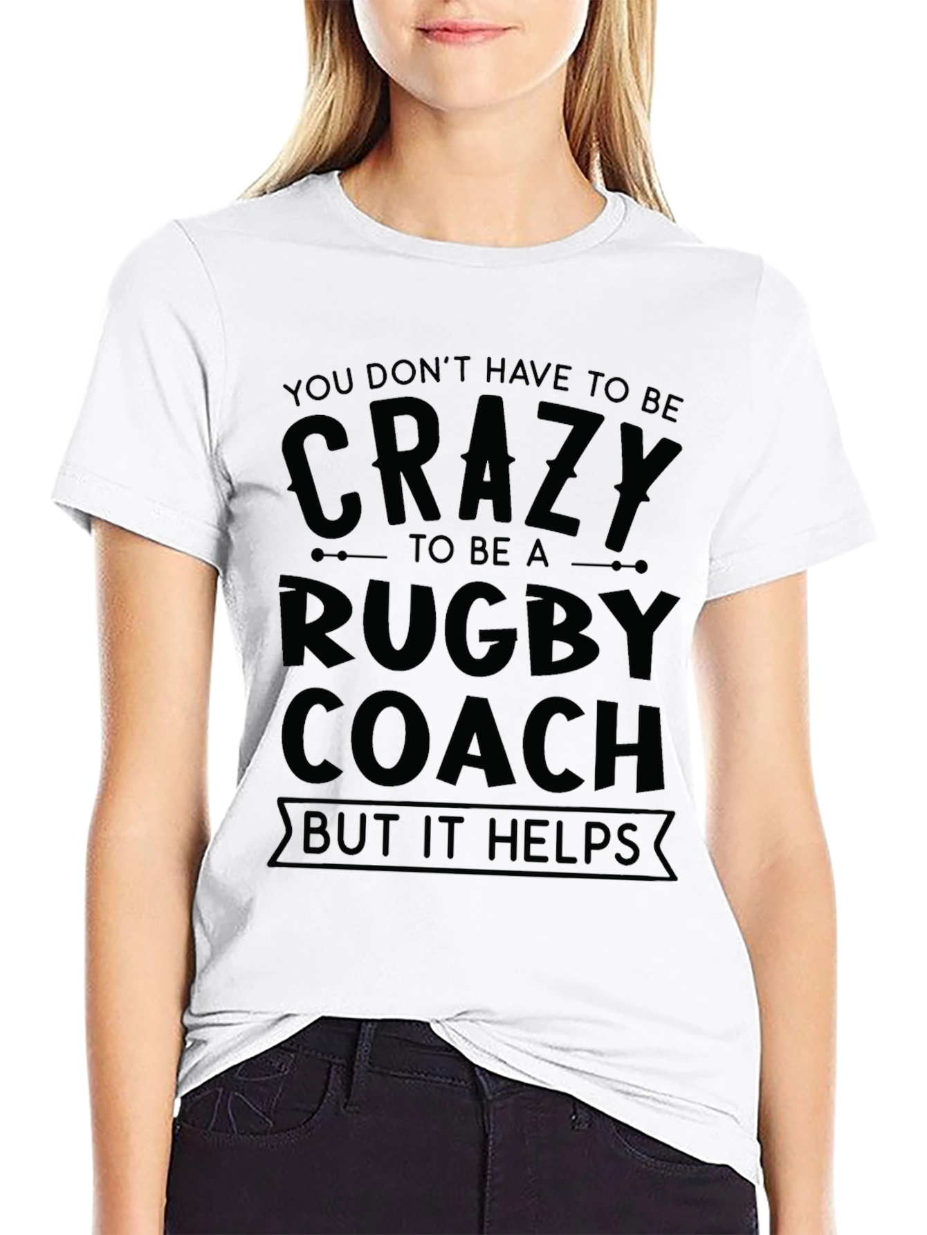 Crazy Rugby Coach T-Shirt - Black Graphic Tee