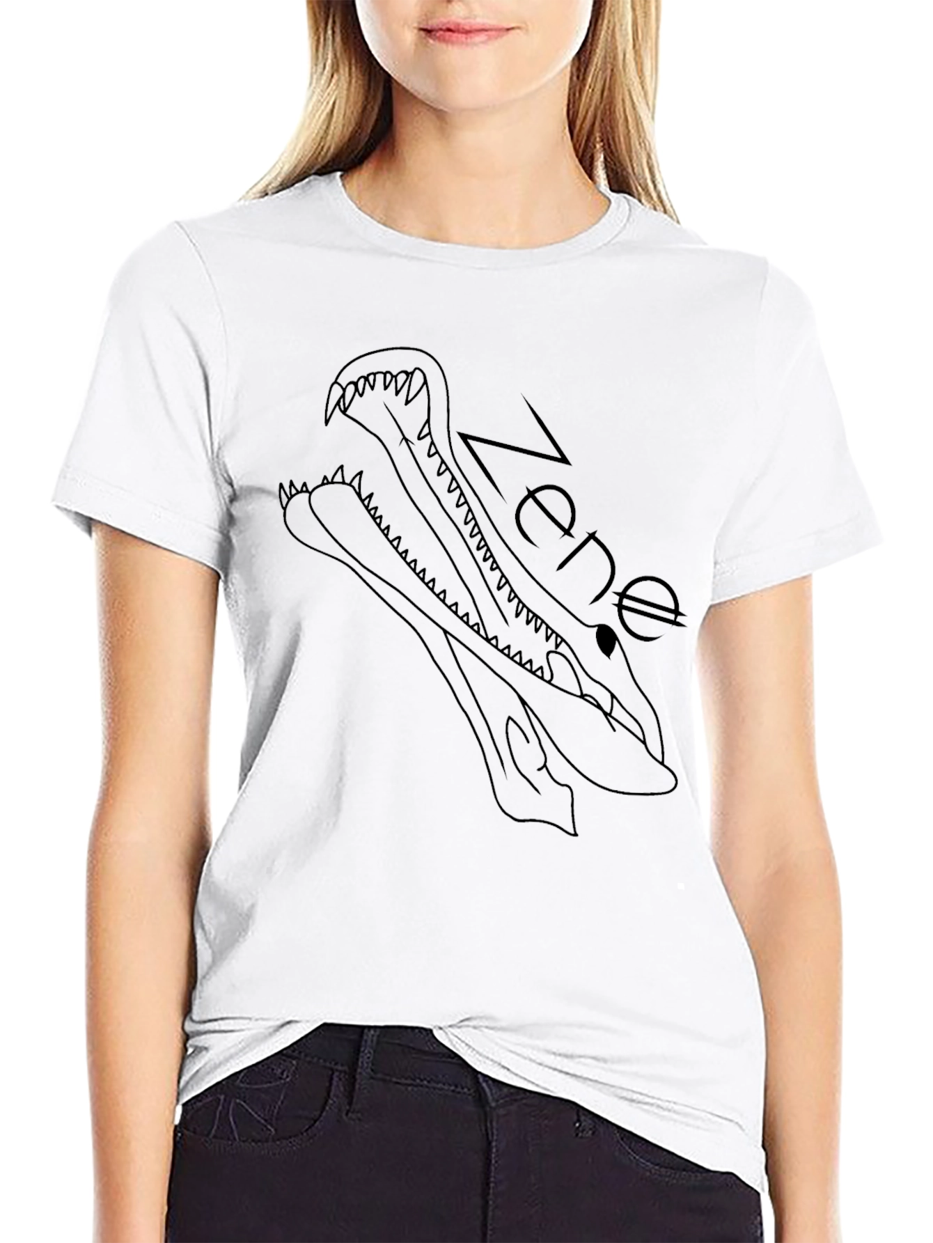 Zene Alligator Graphic Tee - Stylish Black T-Shirt