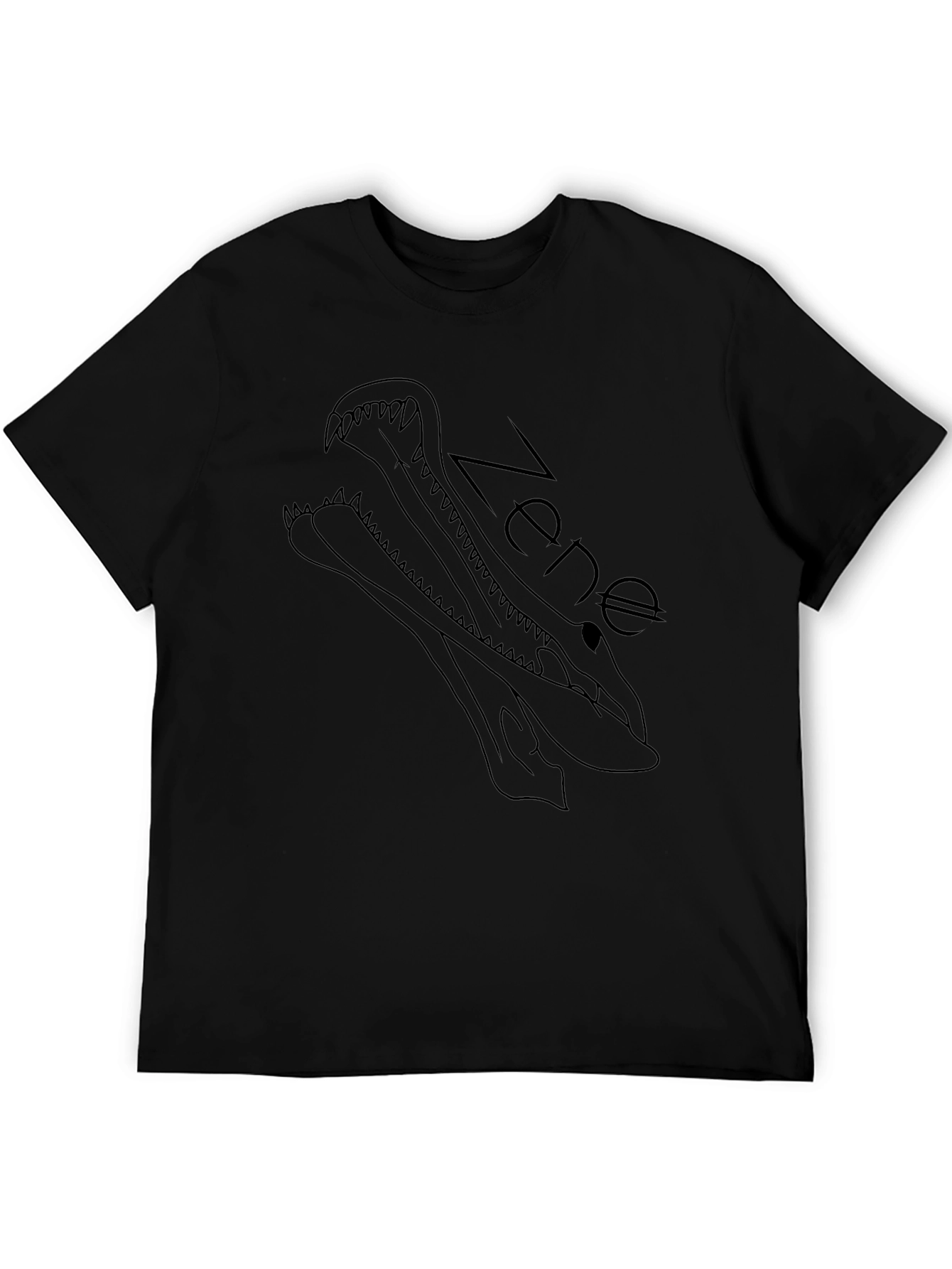Zene Alligator Graphic Tee - Stylish Black T-Shirt
