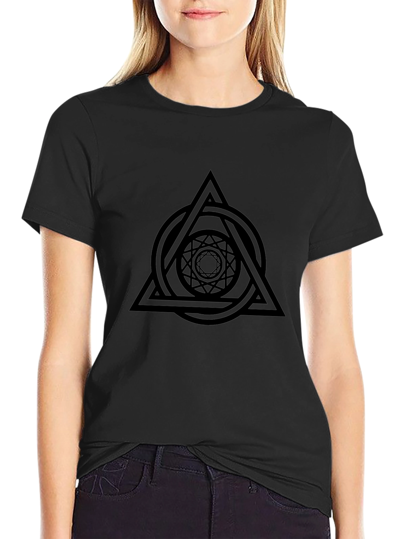 Geometric Symbol Black T-Shirt