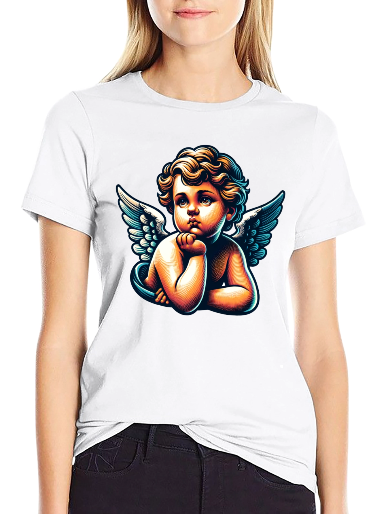 Cherub Angel Graphic Tee - Classic Black T-Shirt