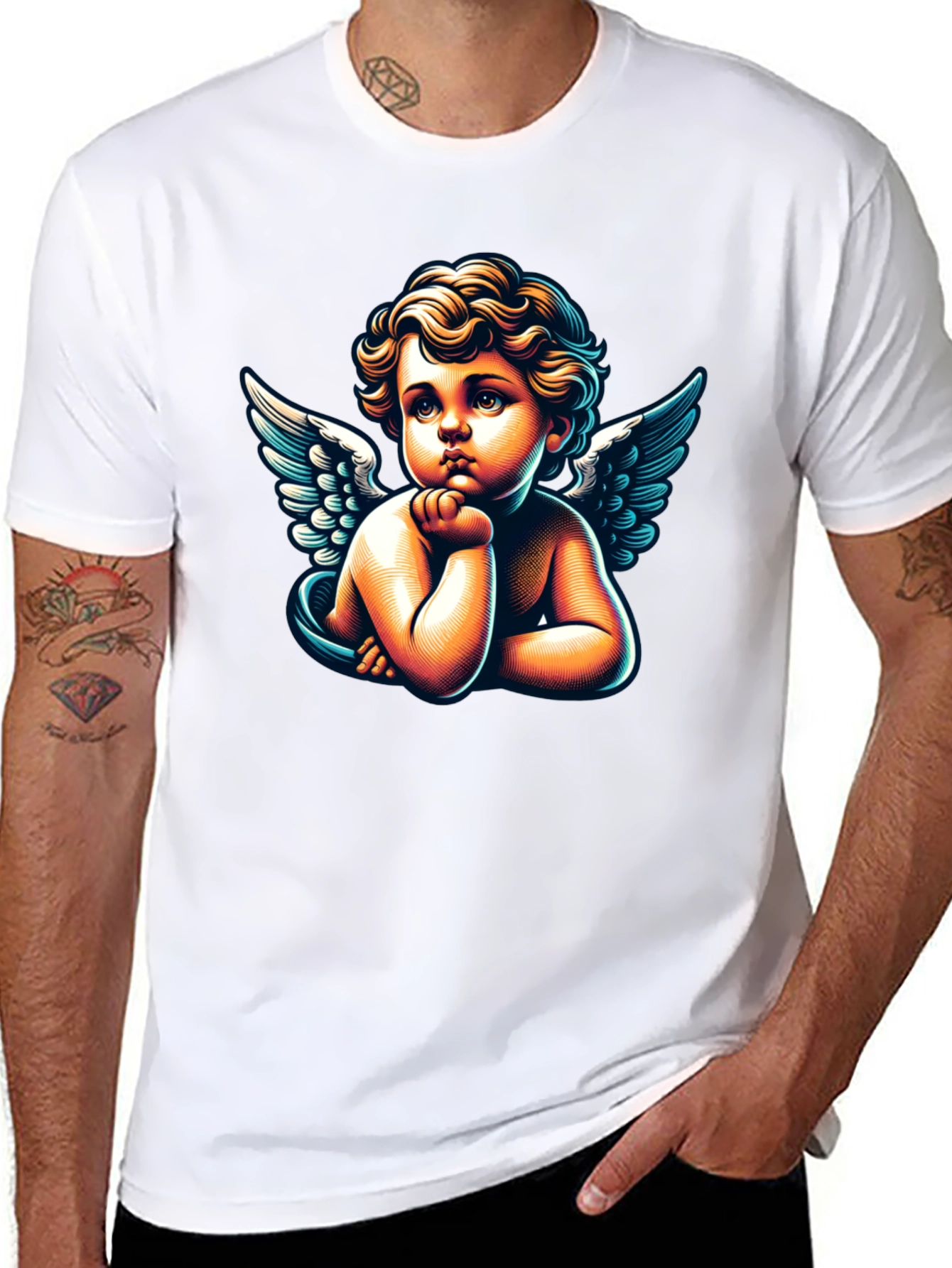 Cherub Angel Graphic Tee - Classic Black T-Shirt