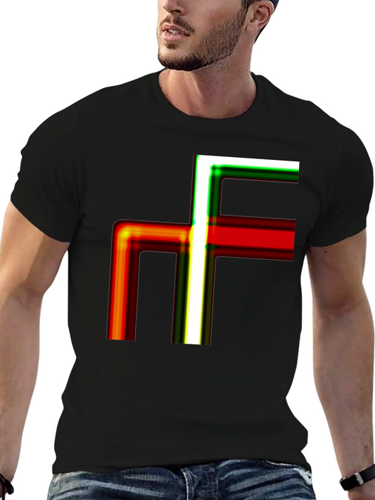 Abstract Geometric Line Art Graphic Tee - Modern Casual Shirt