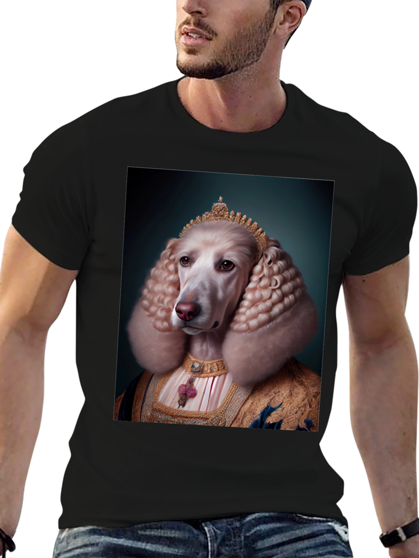 Royal Dog Portrait T-Shirt - Unique Apparel