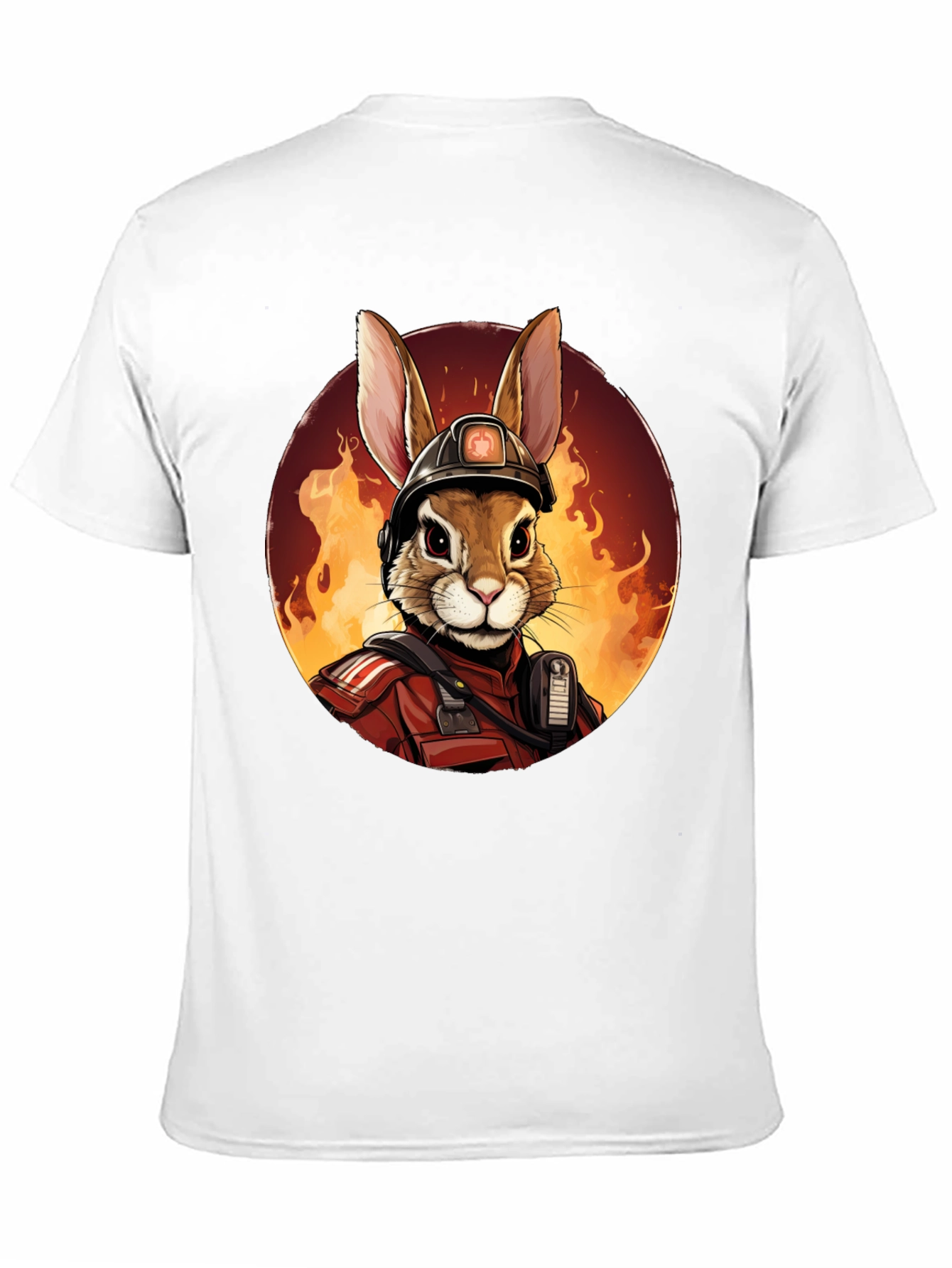 Rabbit Firefighter Graphic Tee - Black
