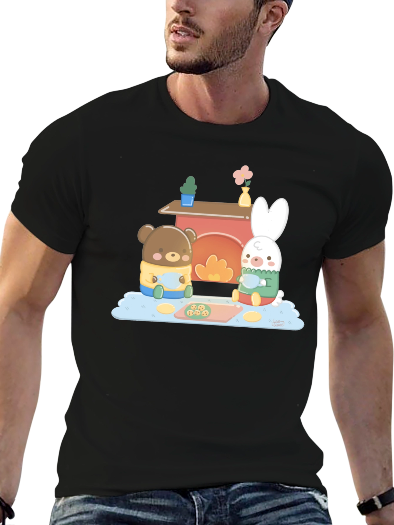 Cute Bear & Bunny Baking T-Shirt