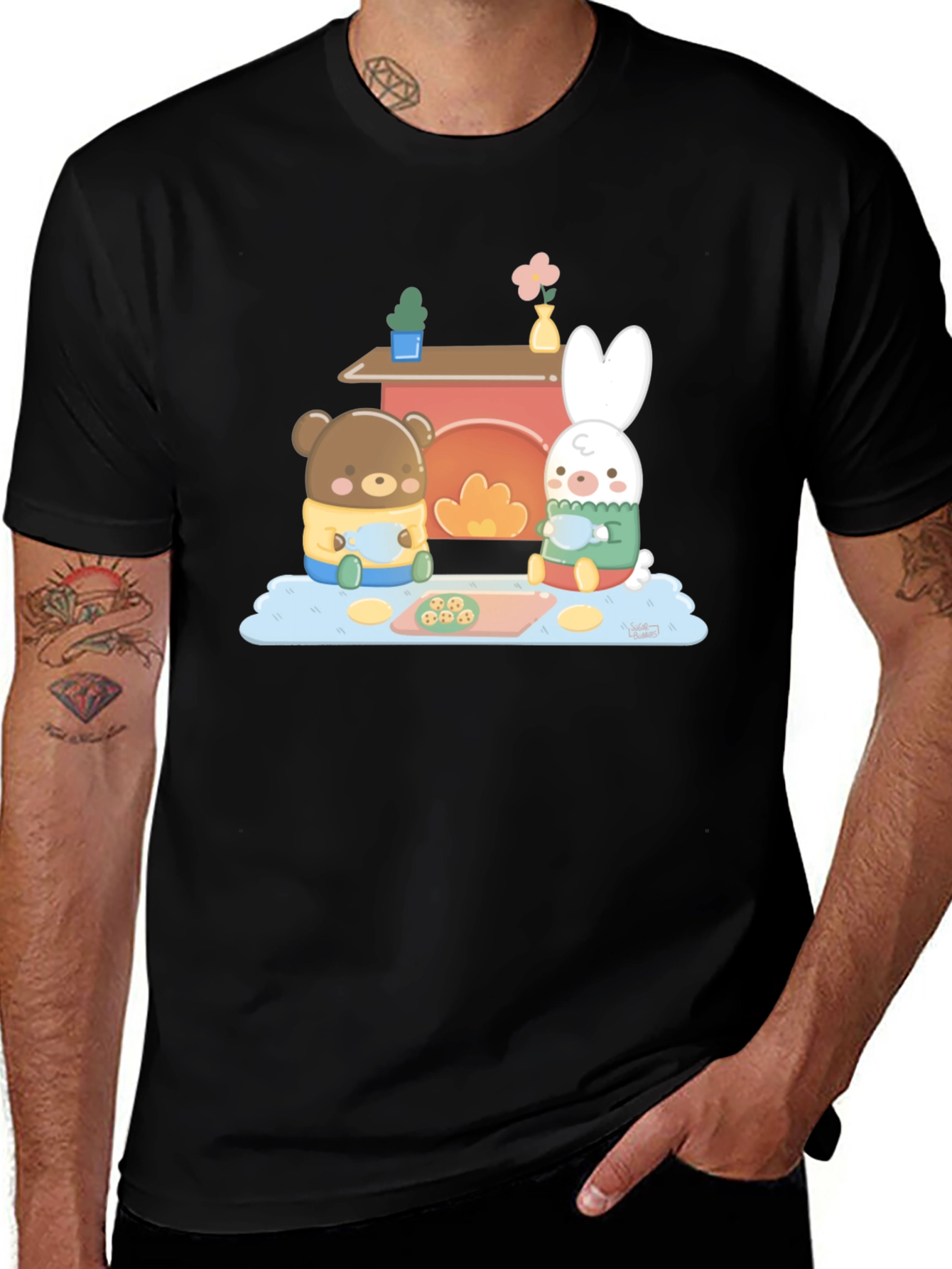 Cute Bear & Bunny Baking T-Shirt