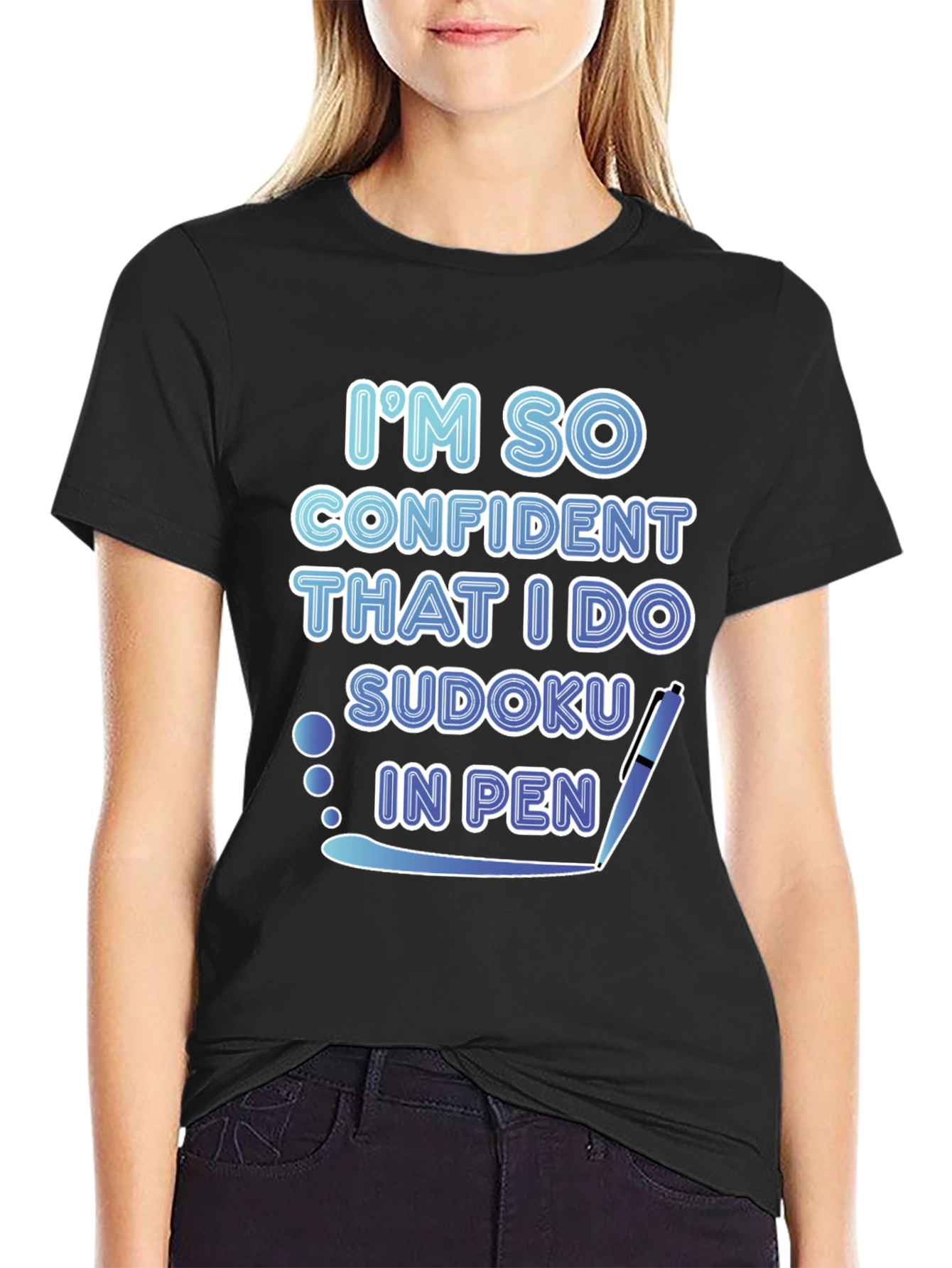 Confident Sudoku in Pen T-Shirt