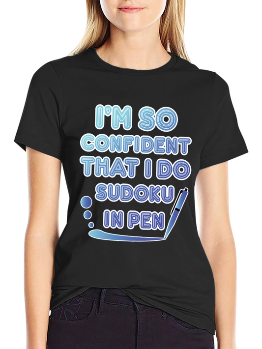 Confident Sudoku in Pen T-Shirt