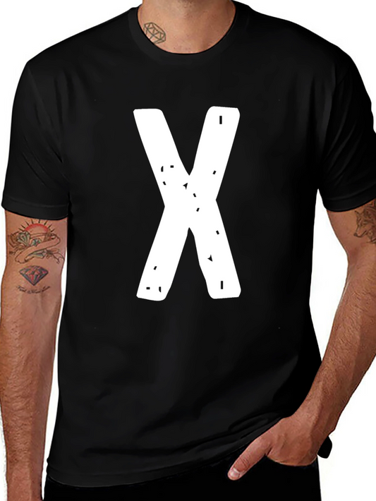 Bold X Graphic Tee - Casual Black T-Shirt