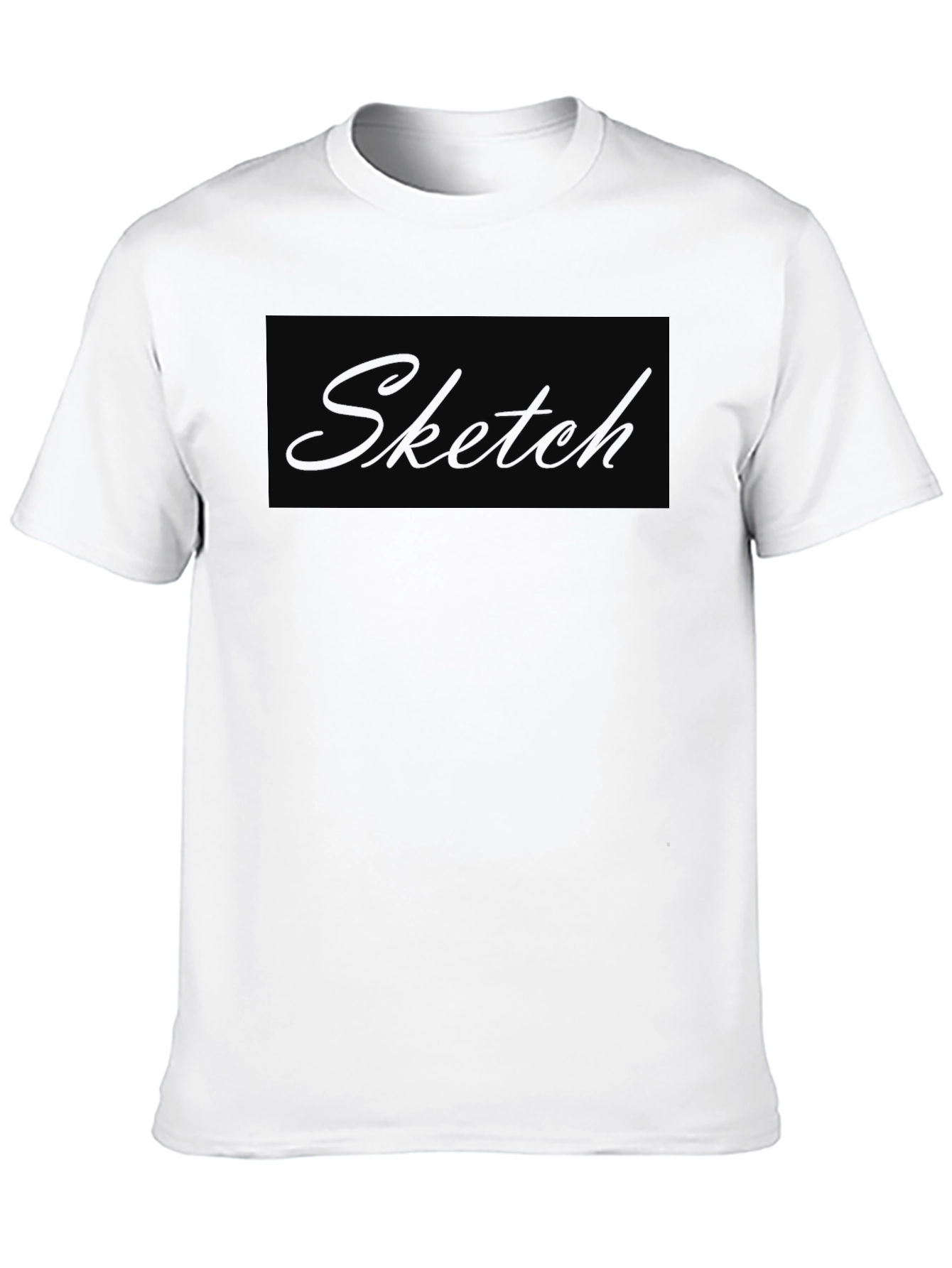 Mens Black Sketch Graphic Crew Neck T-Shirt
