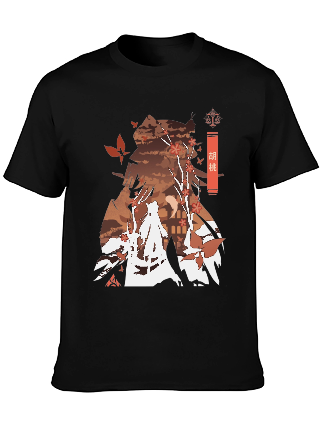 Hu Tao Genshin Impact Anime Style Black Tee