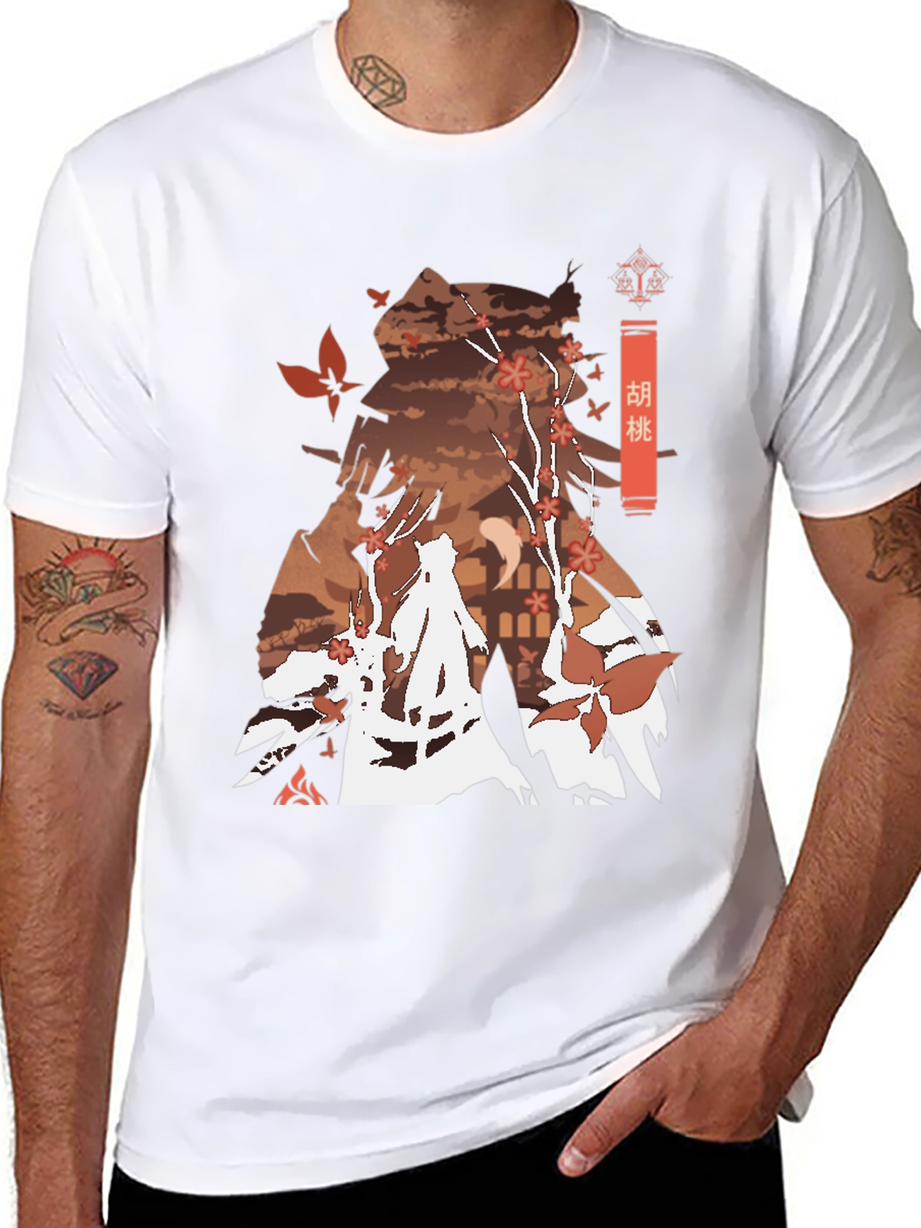 Hu Tao Genshin Impact Anime Style Black Tee