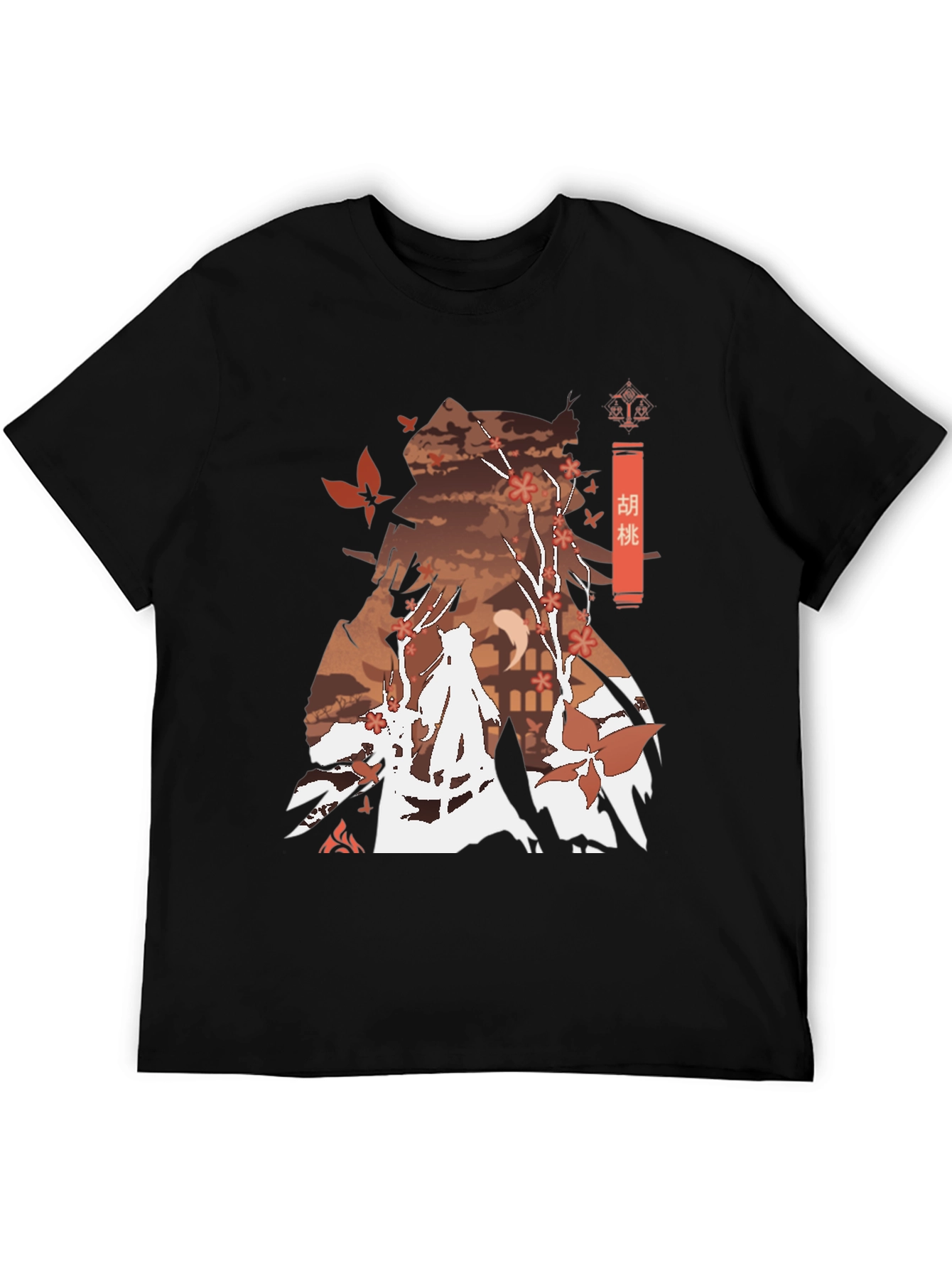 Hu Tao Genshin Impact Anime Style Black Tee
