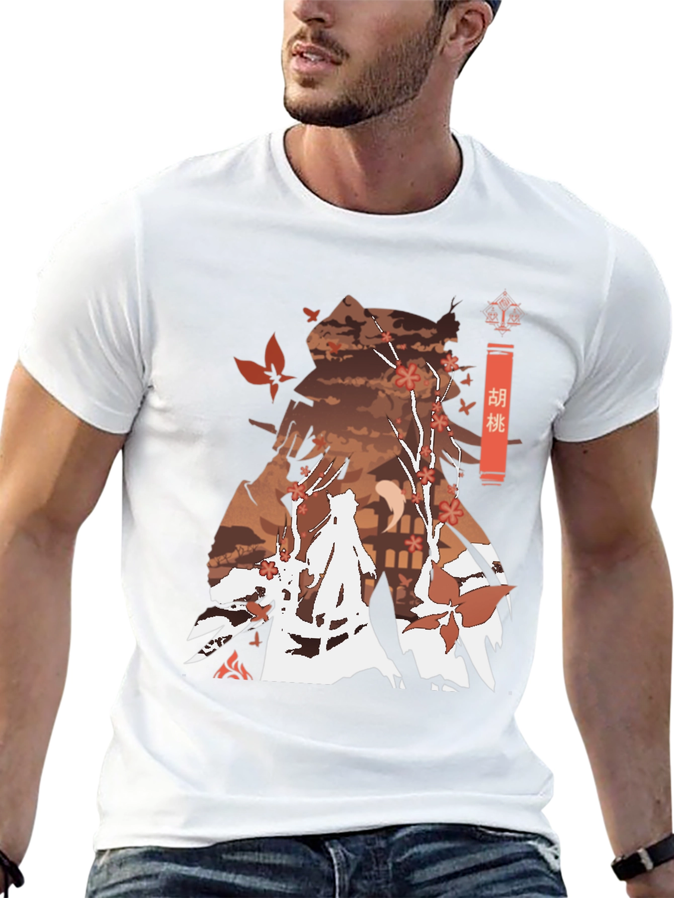 Hu Tao Genshin Impact Anime Style Black Tee