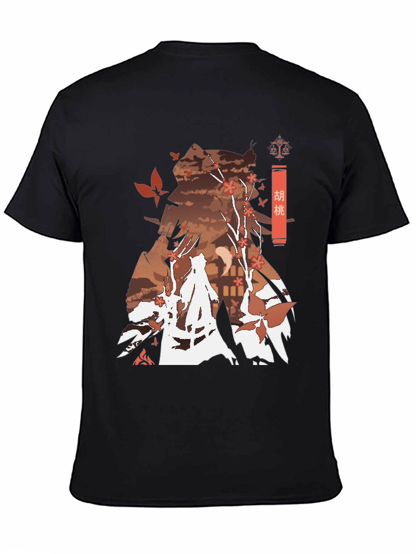 Hu Tao Genshin Impact Anime Style Black Tee