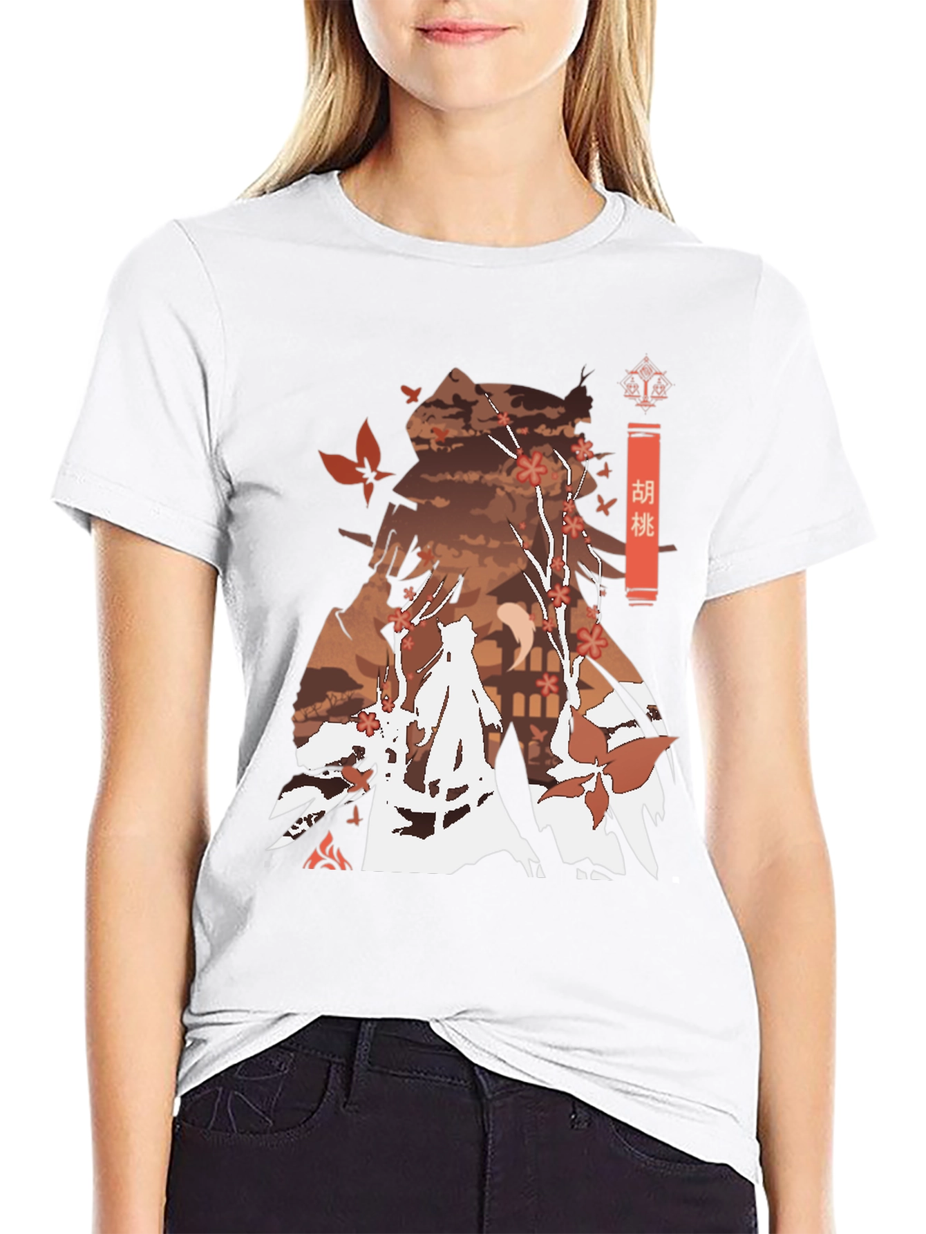 Hu Tao Genshin Impact Anime Style Black Tee