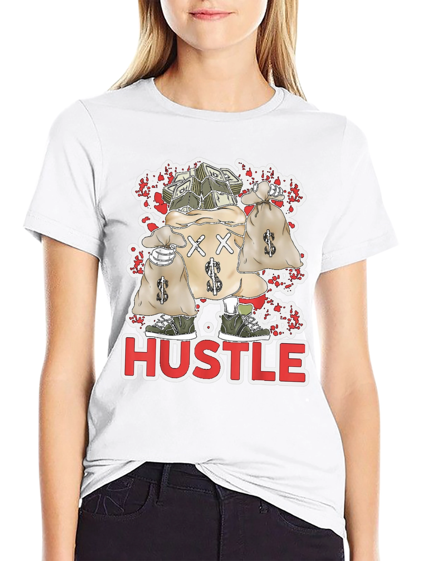 Hustle Money Bags Graphic T-Shirt