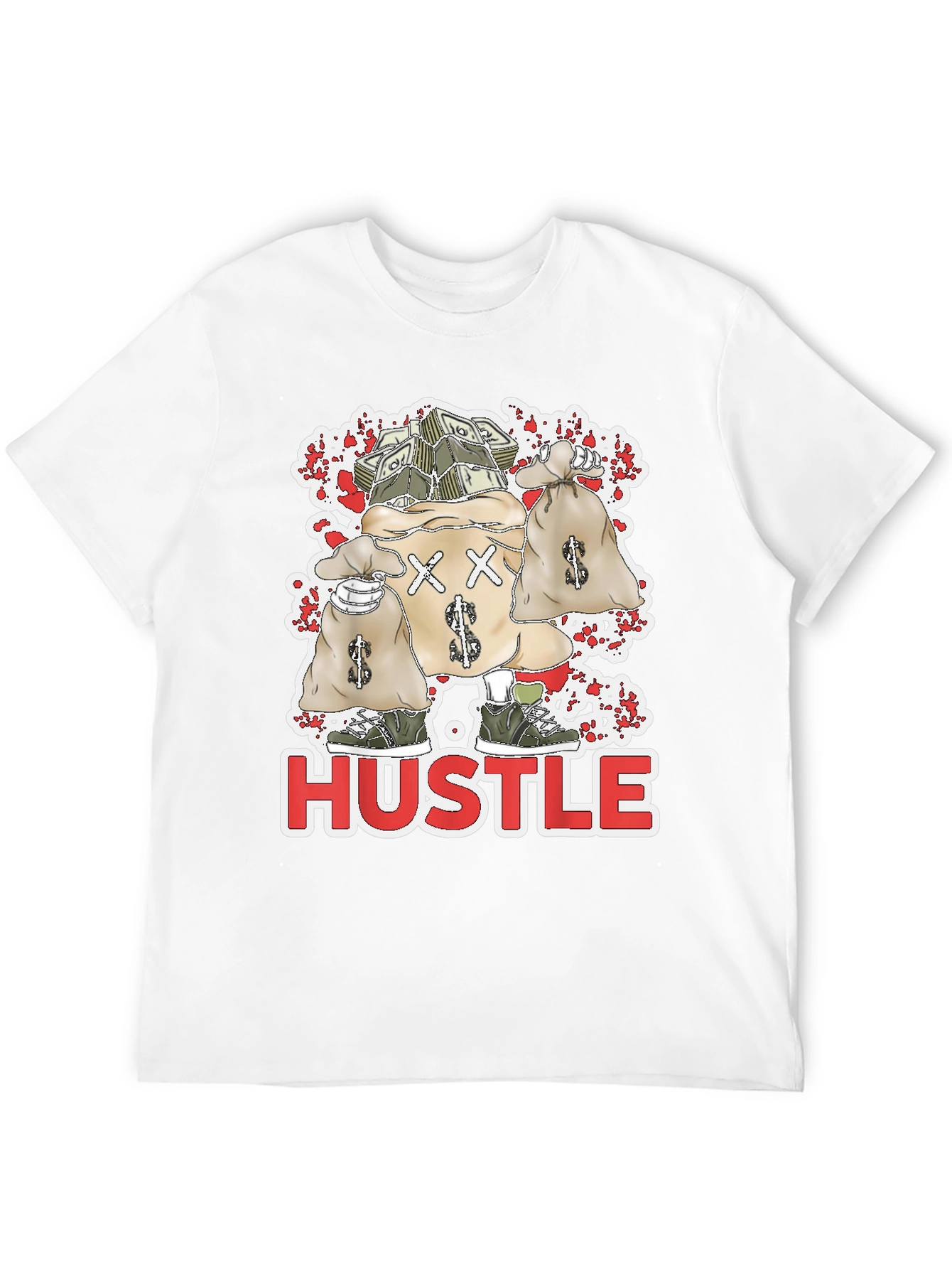 Hustle Money Bags Graphic T-Shirt