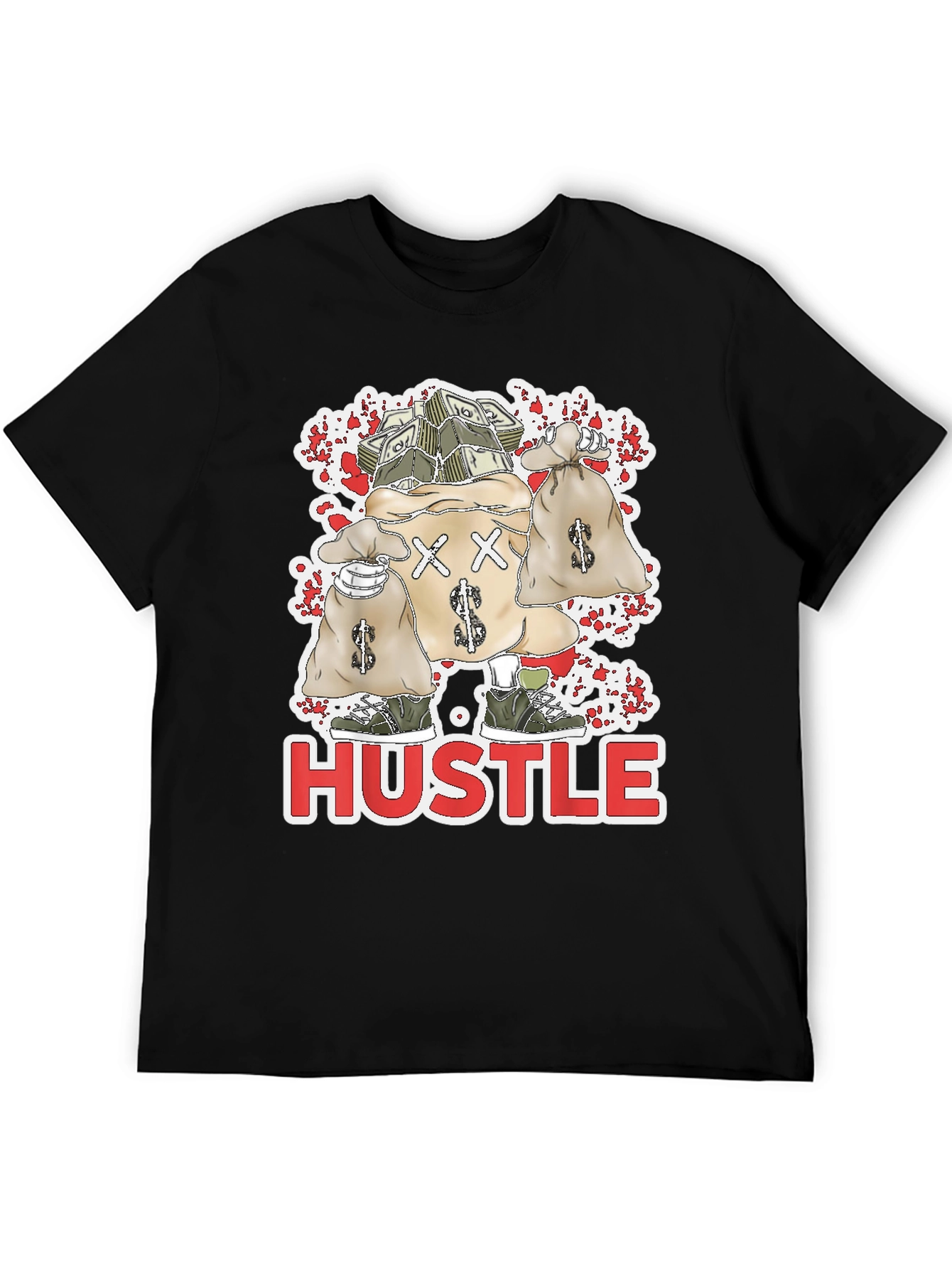 Hustle Money Bags Graphic T-Shirt