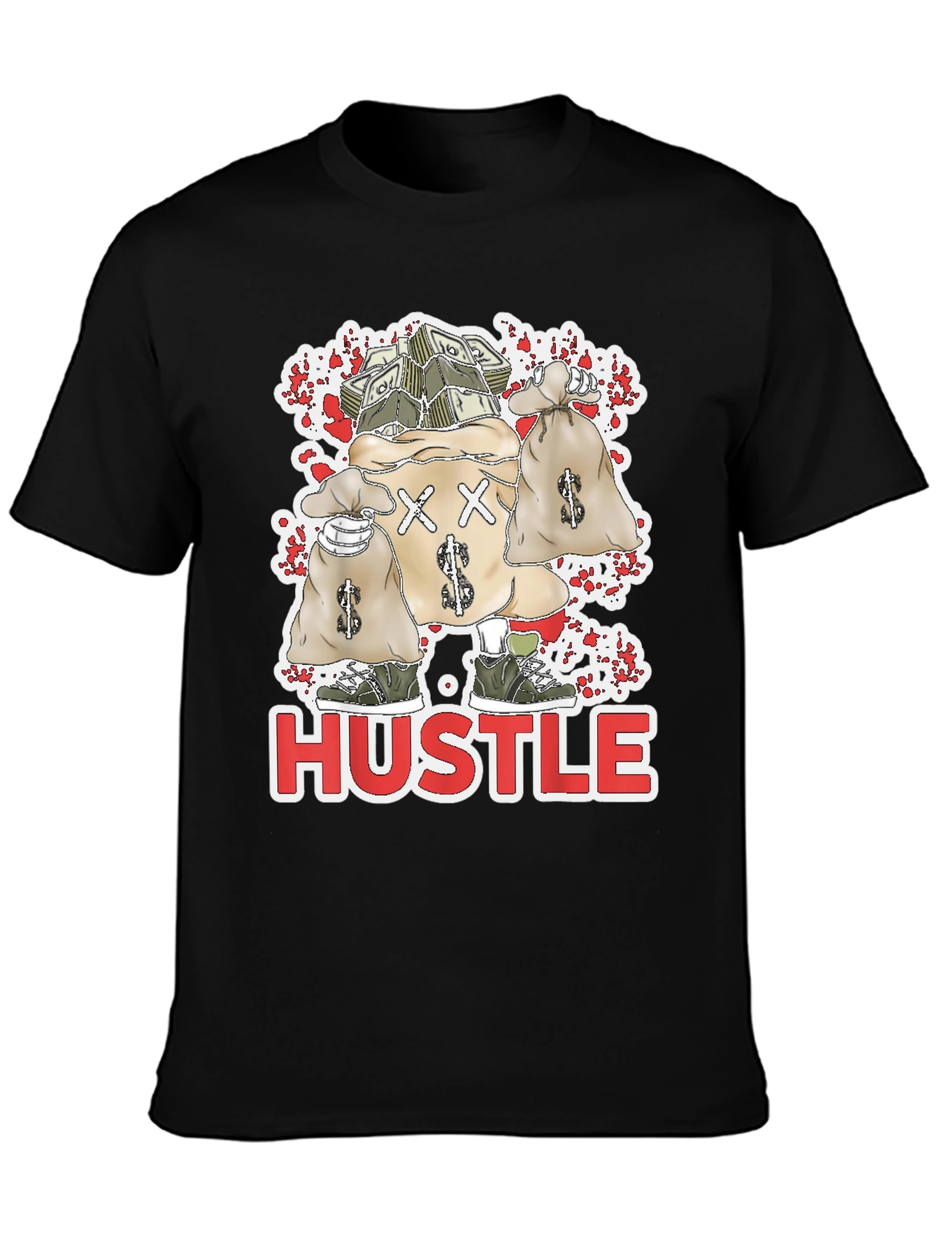 Hustle Money Bags Graphic T-Shirt