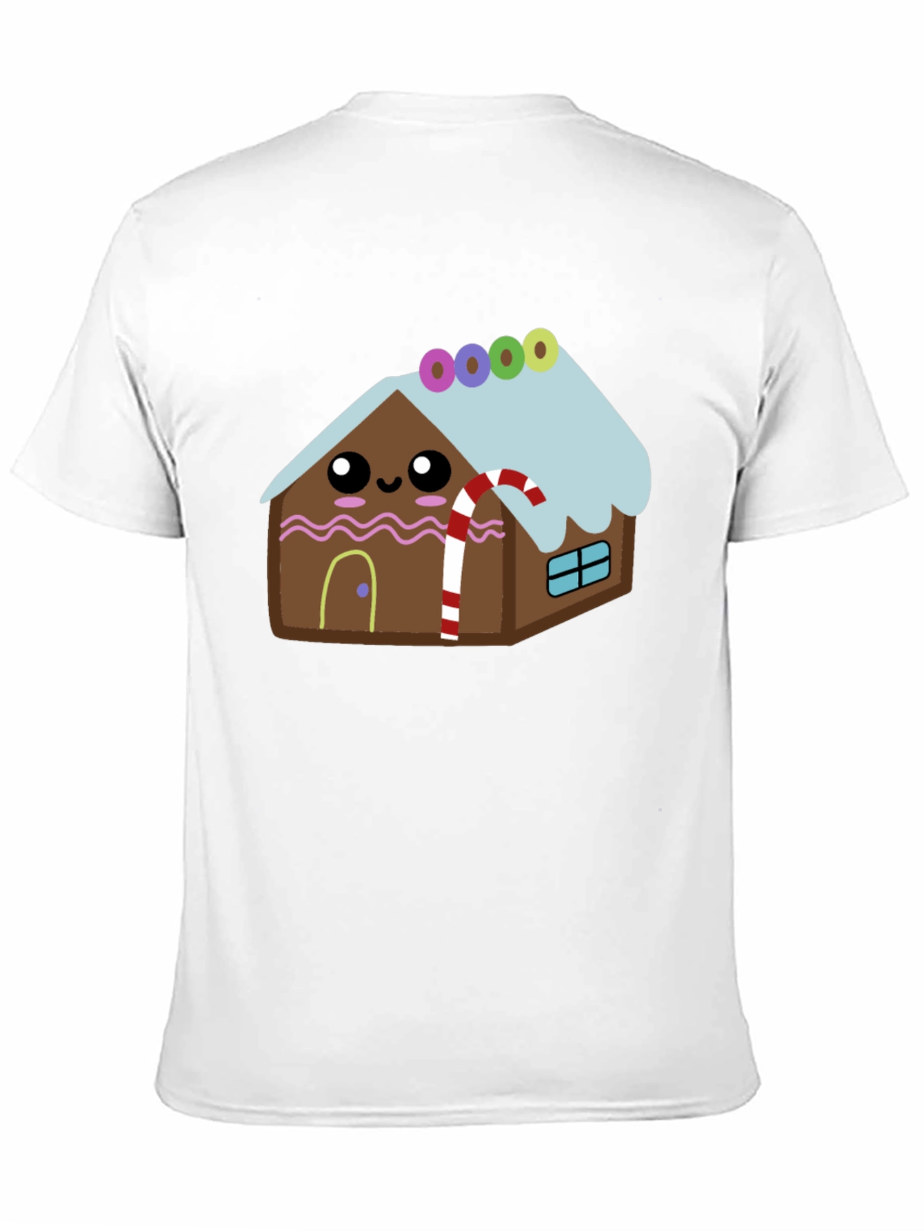 Cute Gingerbread House Graphic Tee - Festive Holiday Shirt