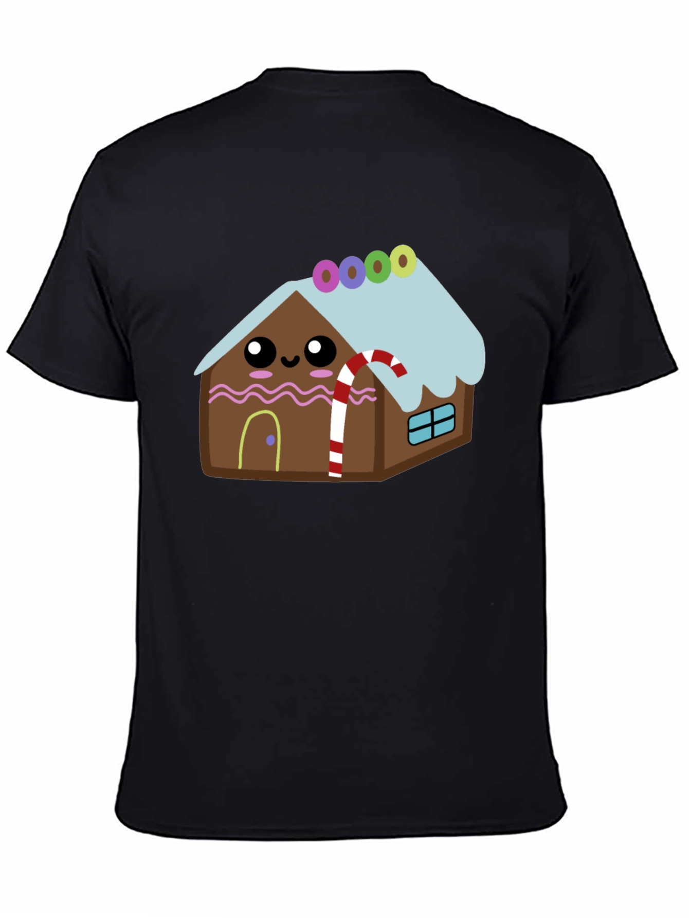 Cute Gingerbread House Graphic Tee - Festive Holiday Shirt
