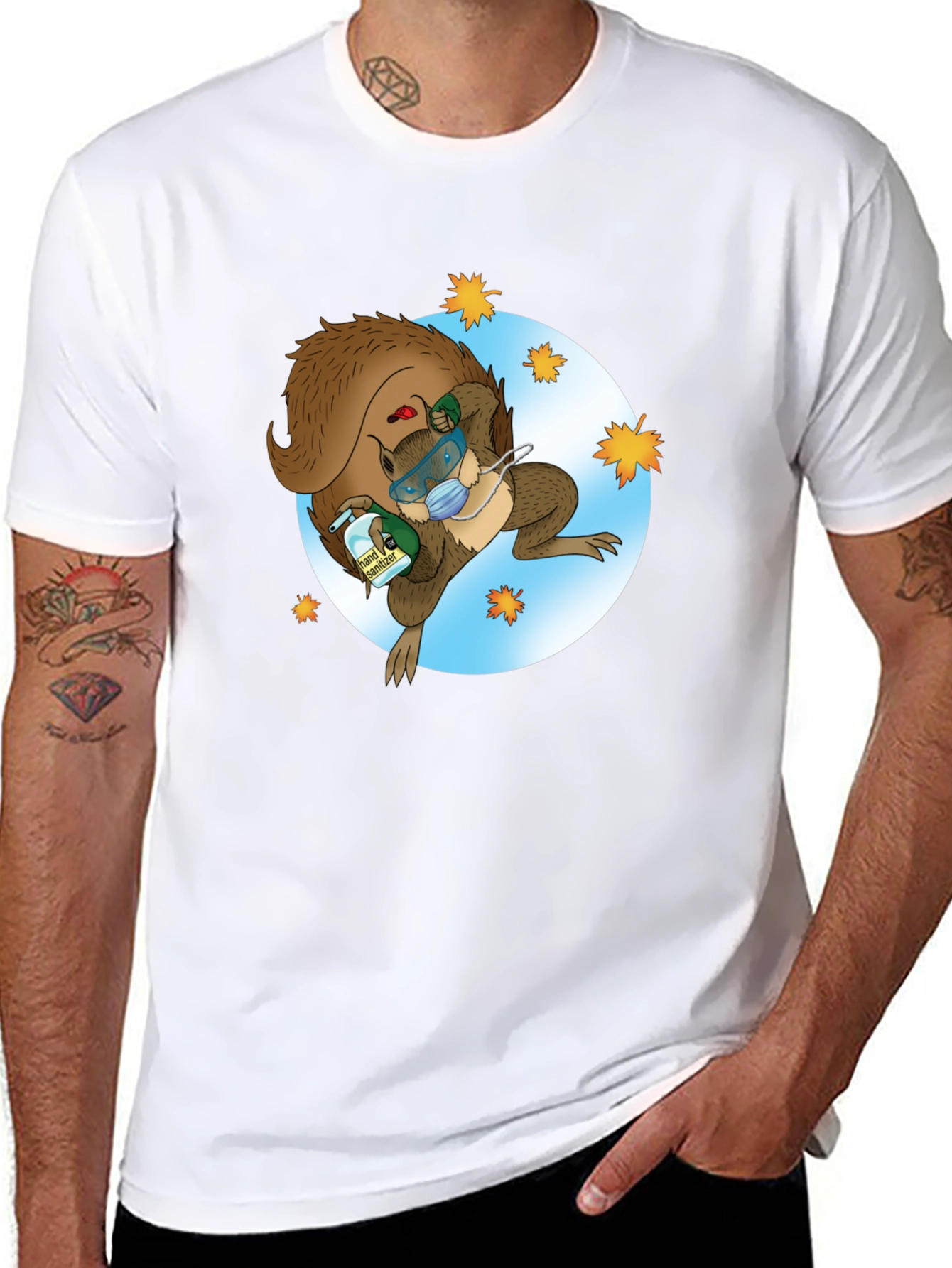 Squirrel Sanitizer Black T-Shirt