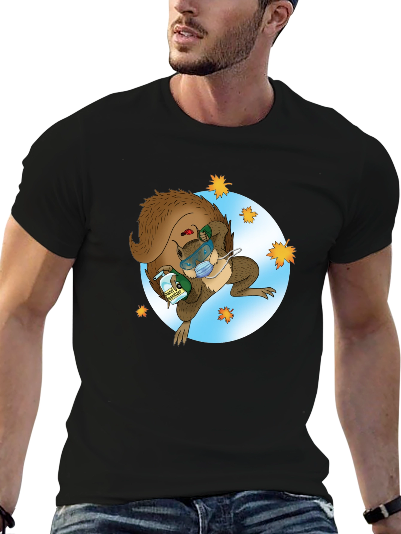 Squirrel Sanitizer Black T-Shirt