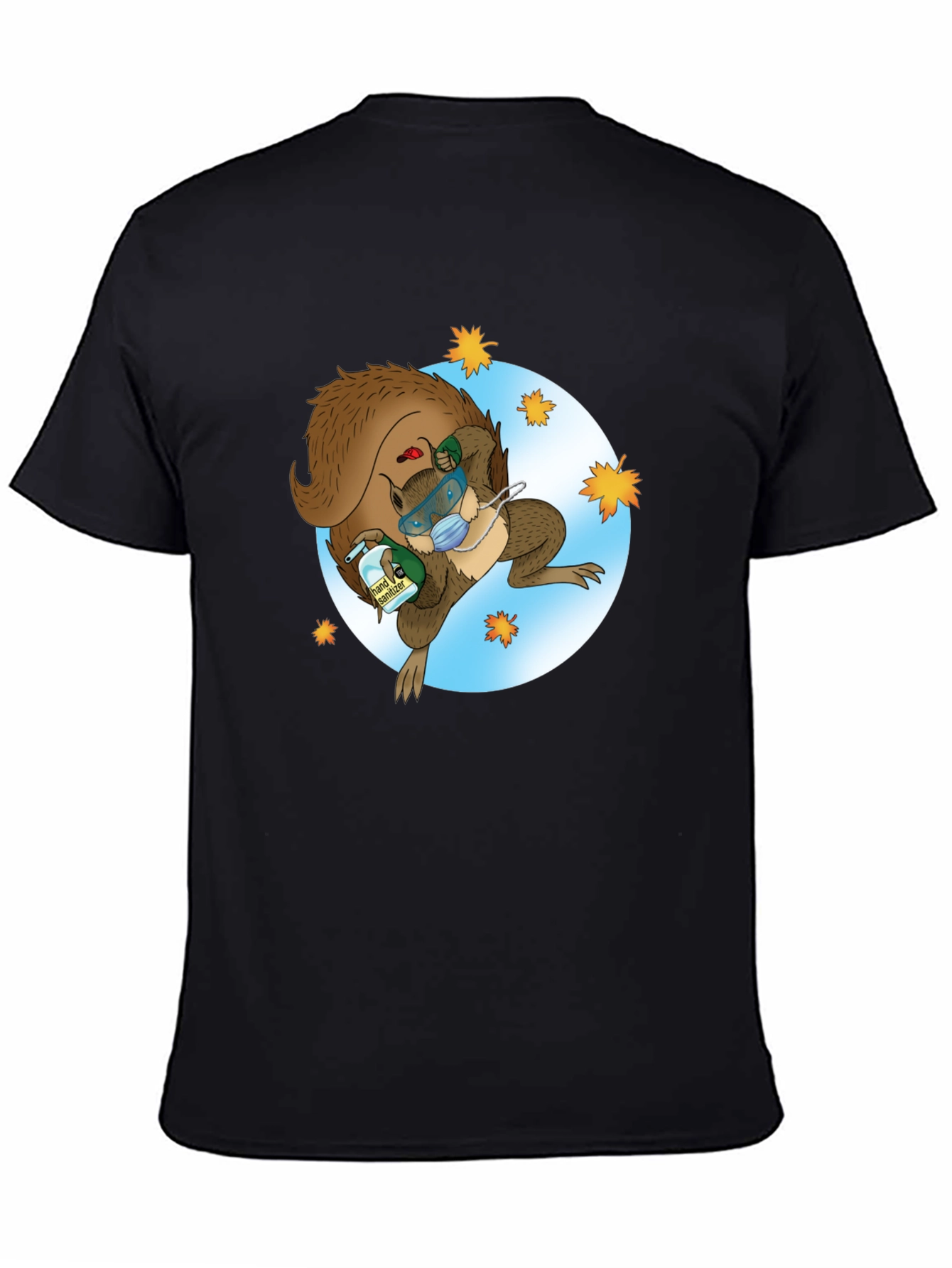 Squirrel Sanitizer Black T-Shirt