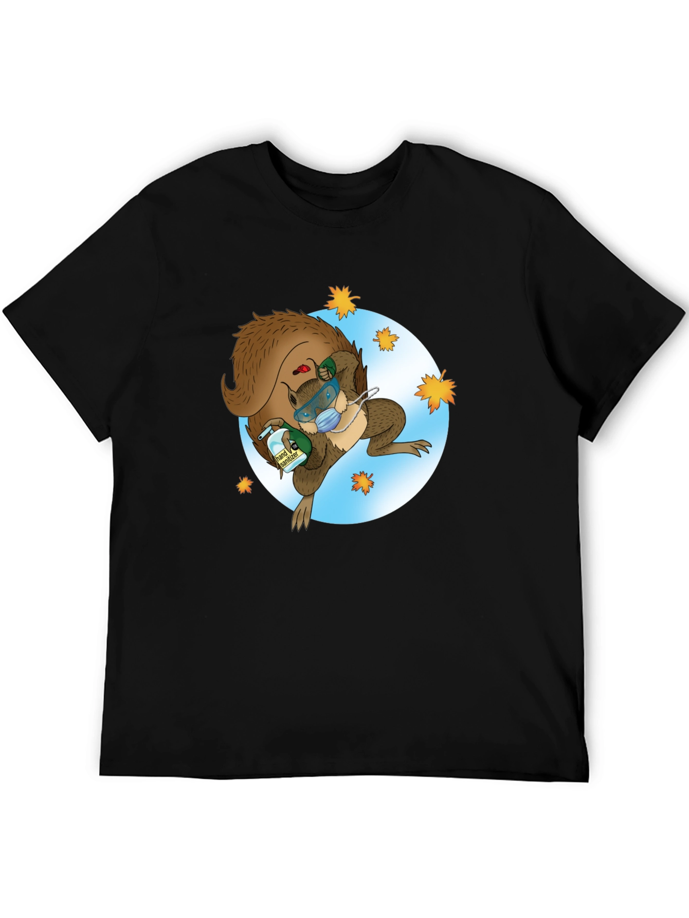 Squirrel Sanitizer Black T-Shirt