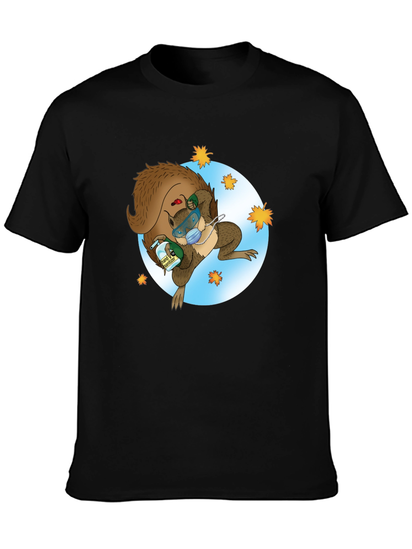 Squirrel Sanitizer Black T-Shirt