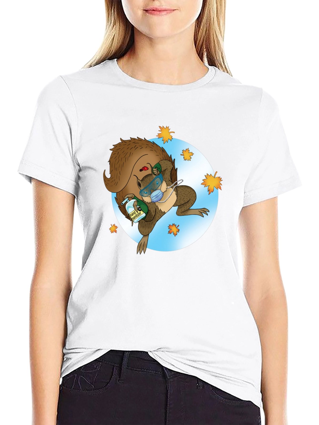 Squirrel Sanitizer Black T-Shirt