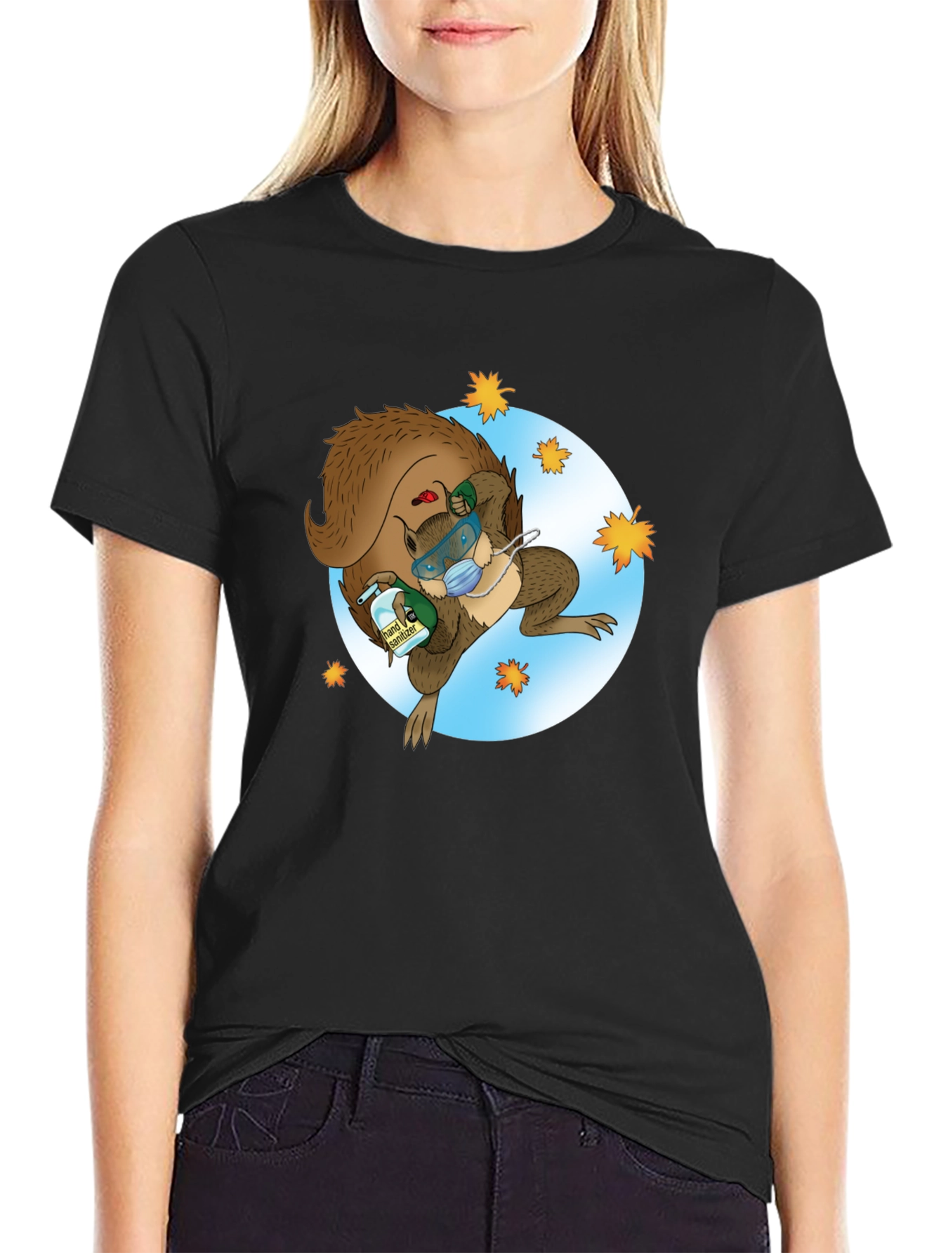 Squirrel Sanitizer Black T-Shirt
