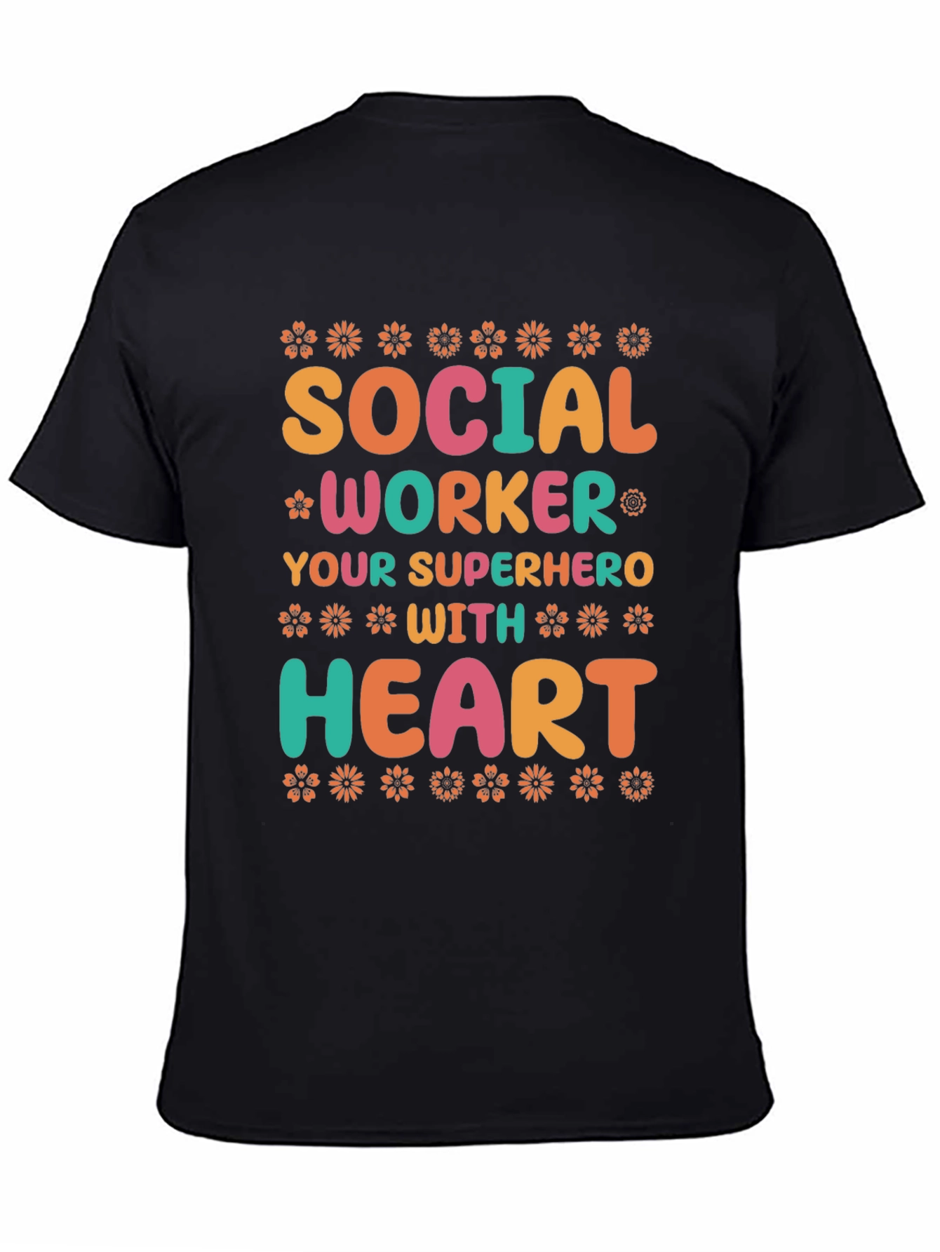 Social Worker Superhero T-Shirt - Floral Design
