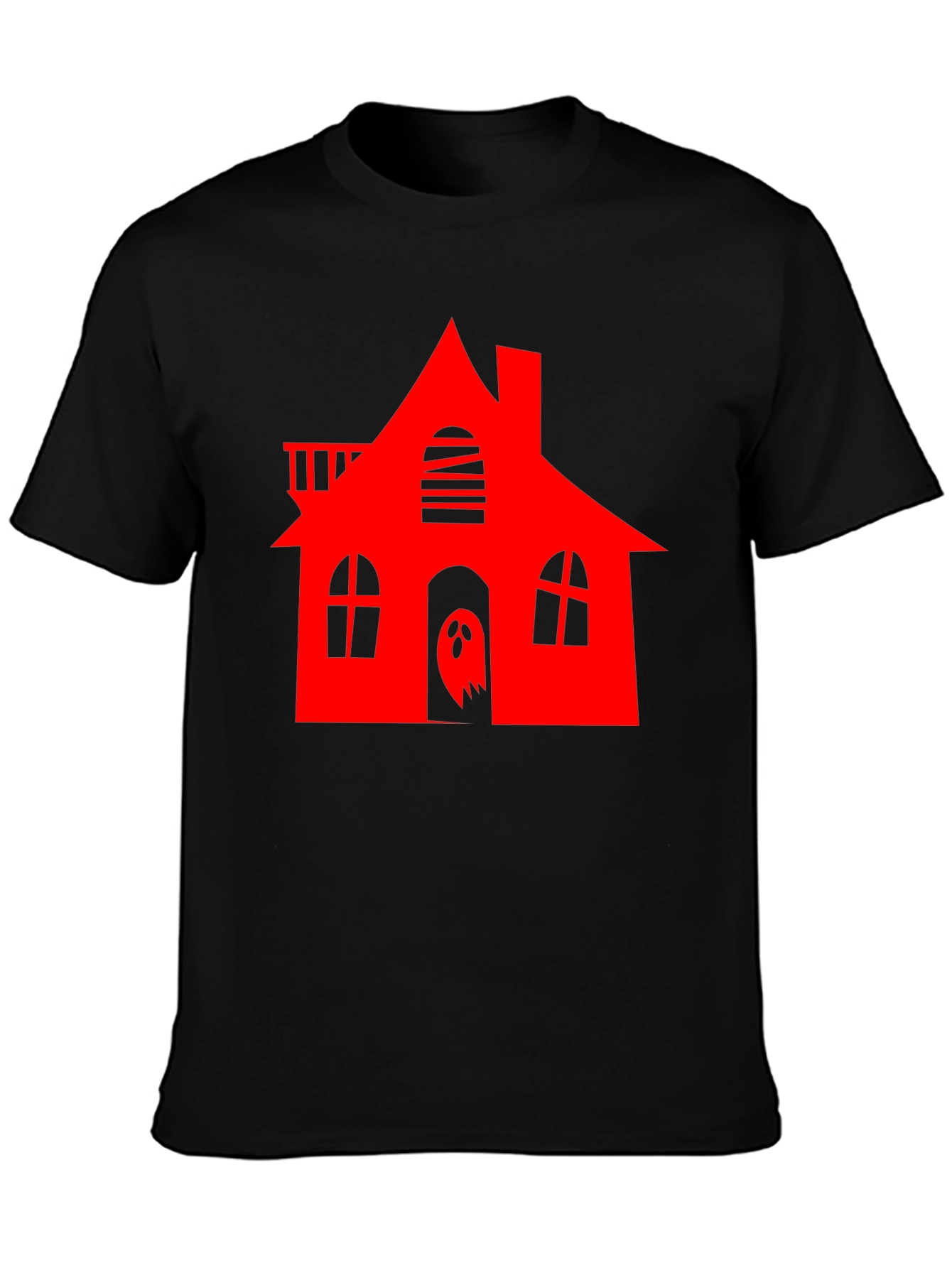 Haunted House Graphic Tee - Halloween Spooky Style