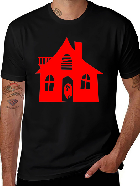 Haunted House Graphic Tee - Halloween Spooky Style