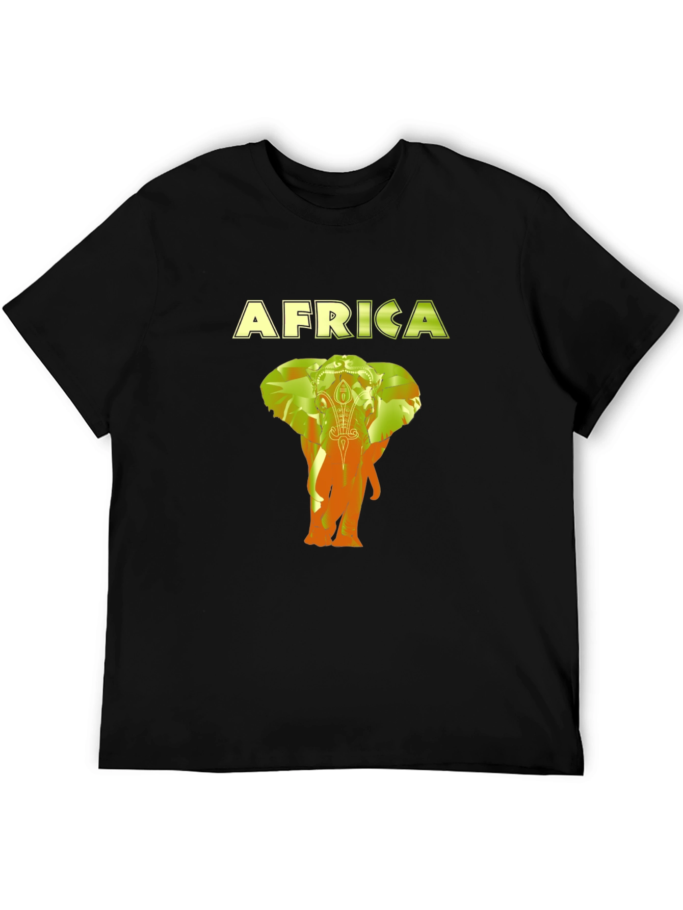 Africa Elephant Graphic Black T-Shirt