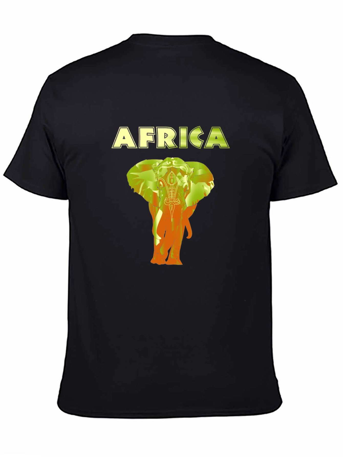 Africa Elephant Graphic Black T-Shirt